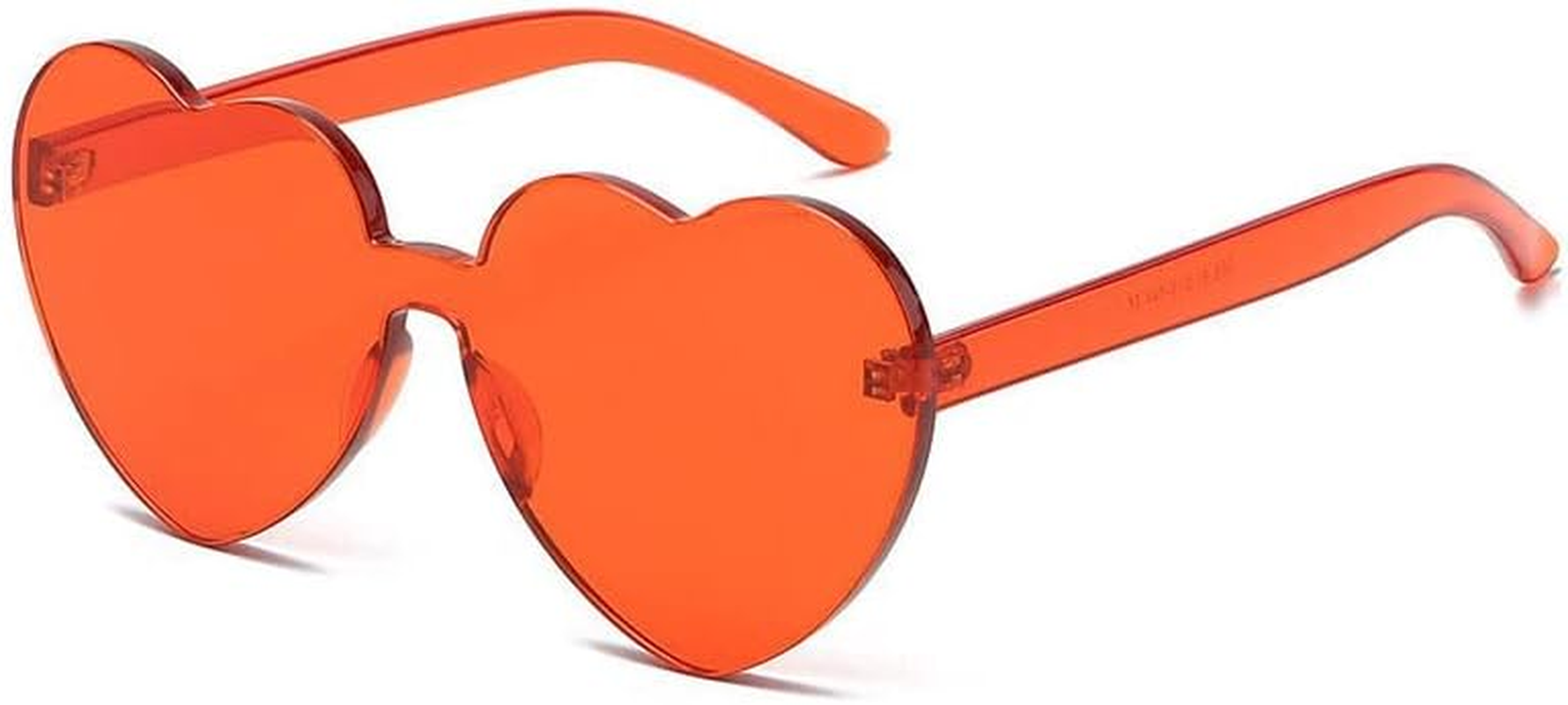 Yoothink Love Heart Shaped Sunglasses for Women Colorful Rimless Sunglasses Party Sunglasses image number 3