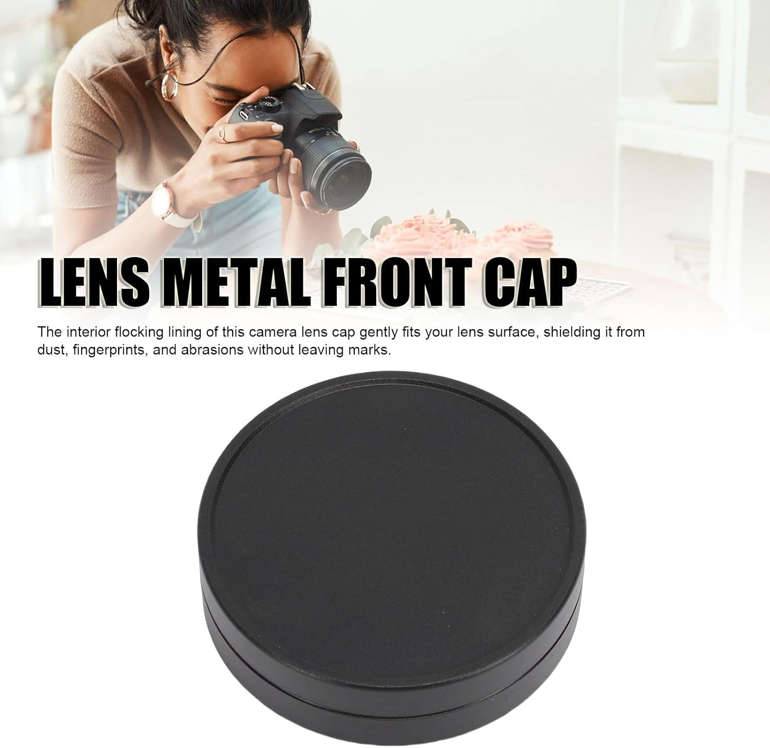 Wisoqu Aluminum Lens Cap Fit for FUJIFILM X10 X20 X30, Metal Front Cover with Soft Flocking Interior, Scratch Resistant Protective Camera Accessory (Black) image number 5