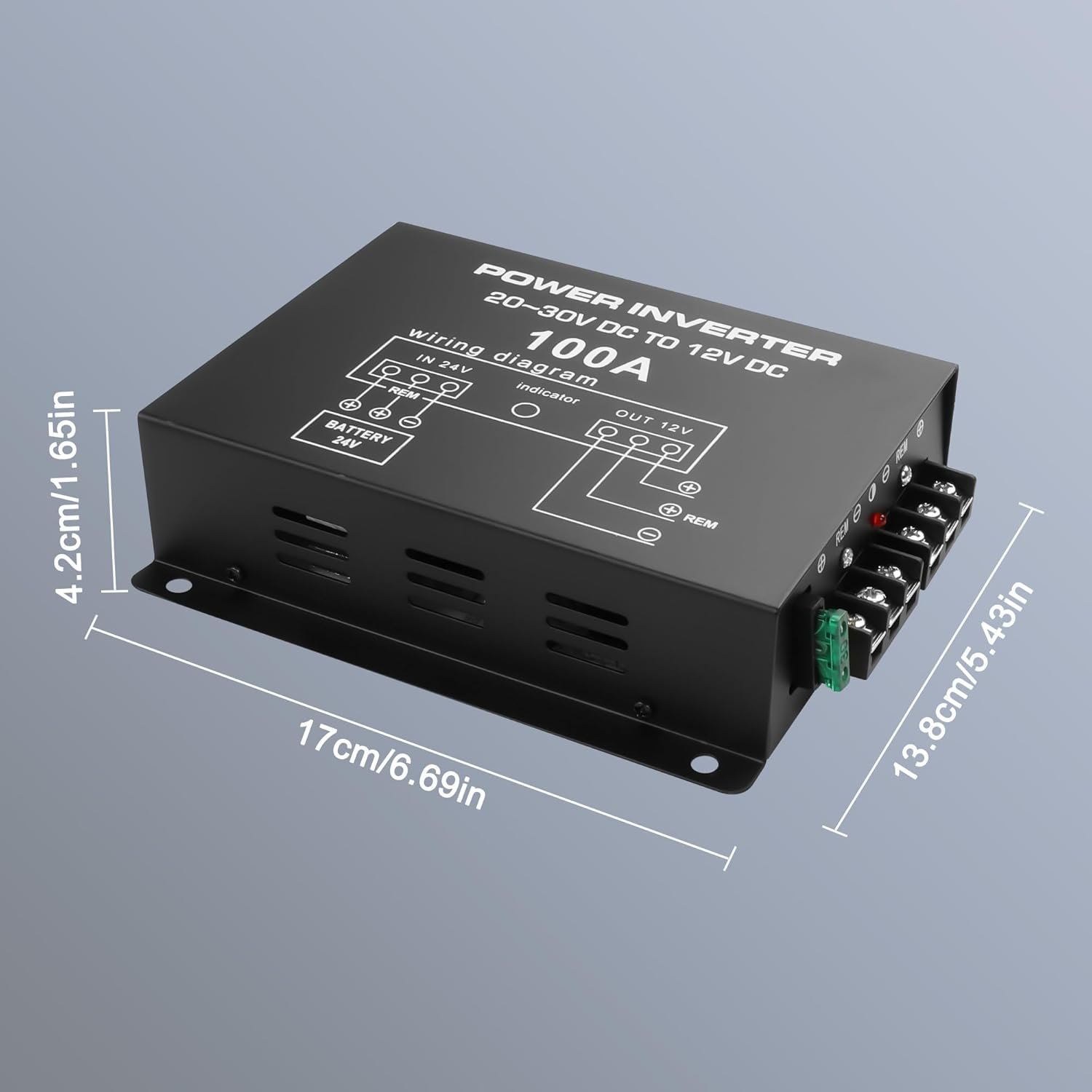 XMSJSIY 24V to 12V Step-Down Voltage Converter 100A 1200W Buck Module Adapter 20-30V to 12V Regulator Reducer Car Power Supply for Truck Vehicle - 1 Pcs image number 1