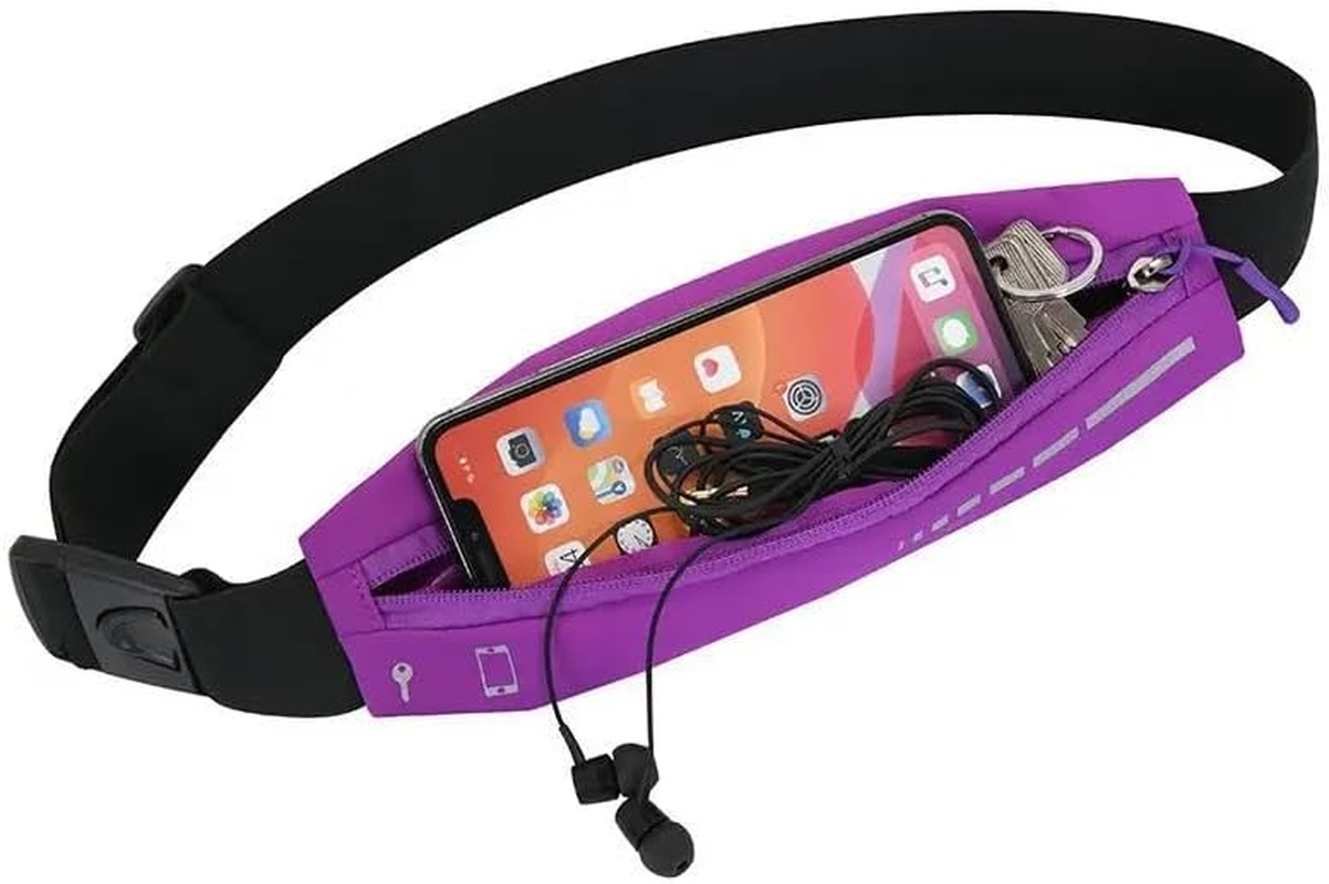 Waterproof Running Belt, Sports Waist Pack with Phone Holder, Black, Adjustable Fitness Fanny Pack (Grey)