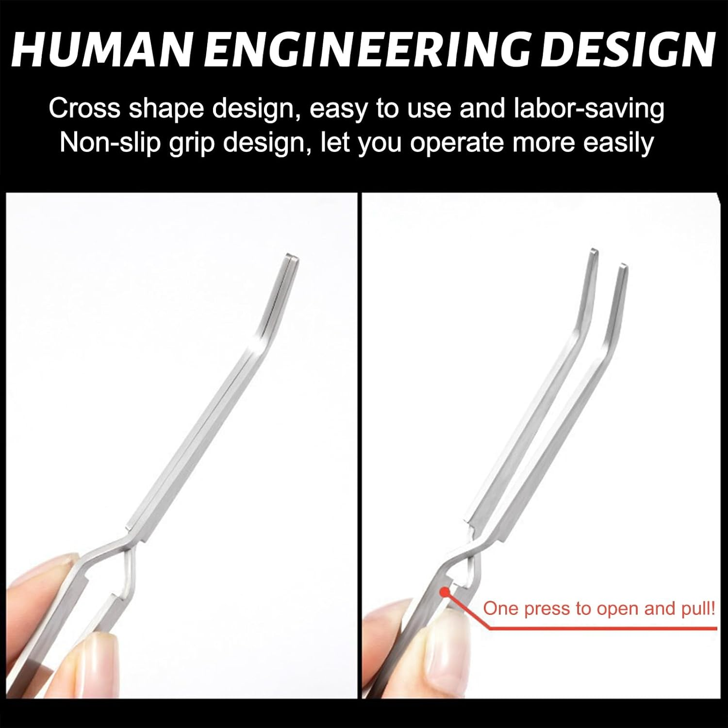 JEYORZY Pack of 2 Tweezers Nail Pinch, Nail Shapes, Stainless Steel Pinch Pliers, Tweezers, Tweezers Shapes, Stainless Steel Clip, Nail Art, Multifunctional Nail Nippers, Tweezers Tool for Nail Tip image number 4