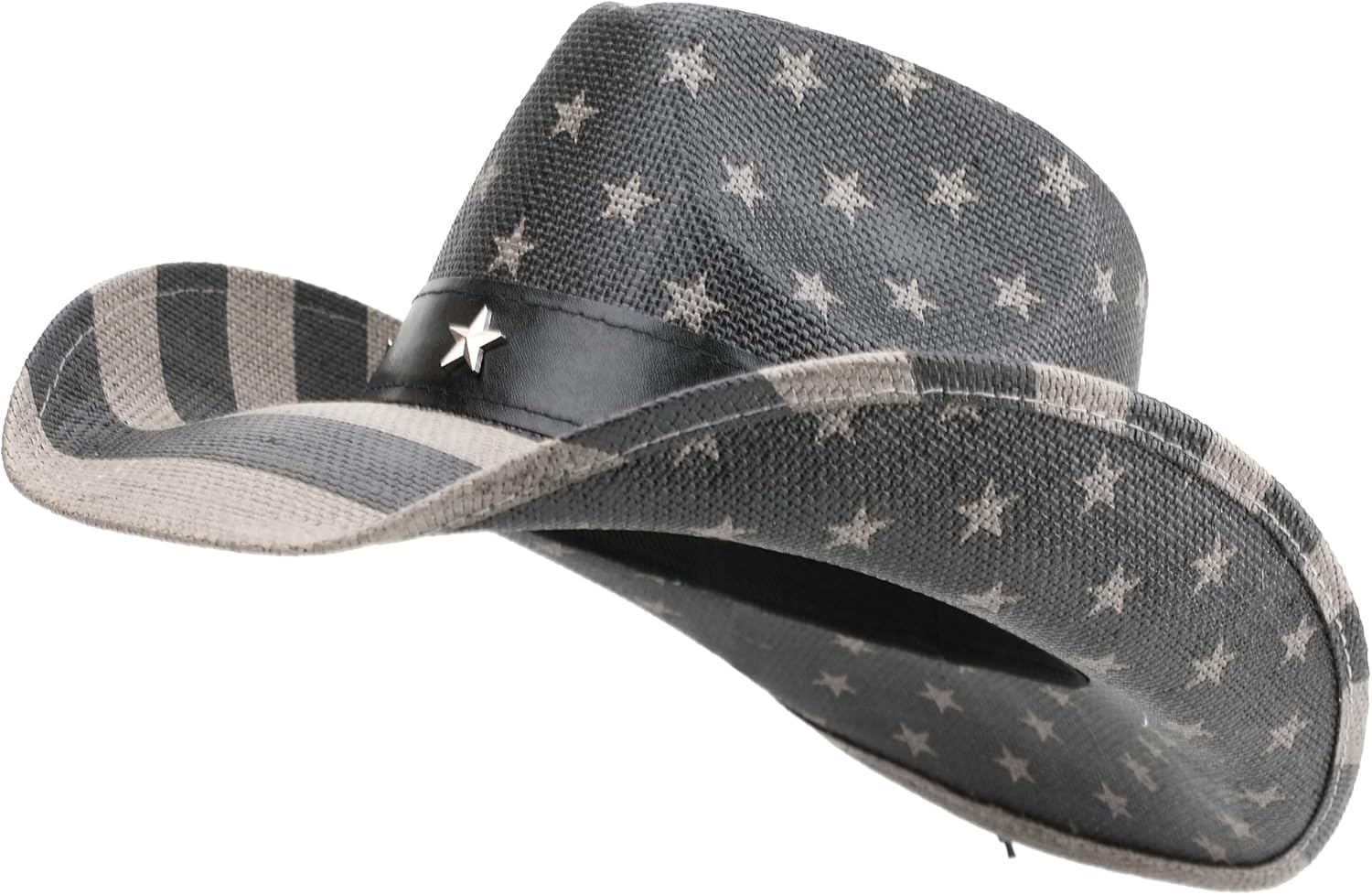 Unisex American Flag Cowboy Hat USA Falg Patriotic 4Th of July Parade Western Cowgirl Hat - Brown image number 2