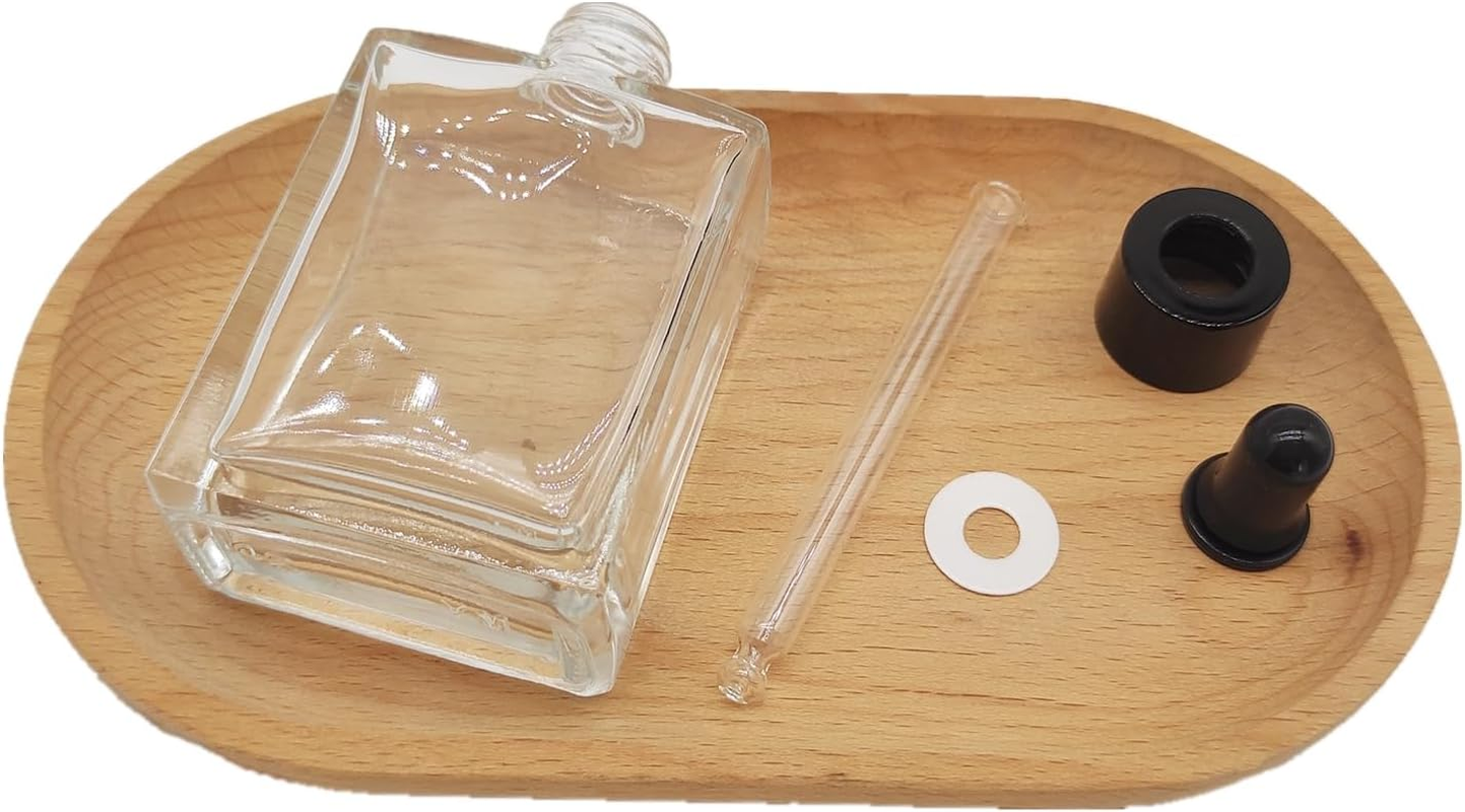 Dropper 50Ml Empty Essential Oil Drop Bottle, 1.7Oz Square Essence Glass Bottles Lab Dropping Serum Container for Liquid, Perfumes (8Pcs,Clear) image number 1