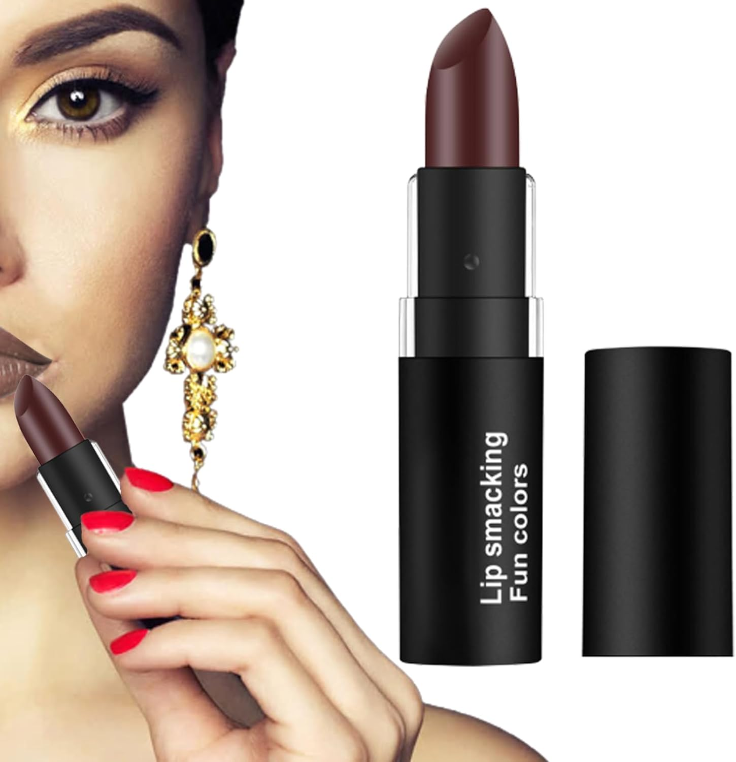 Lip Stick, Matte Lipstick Waterproof Long Lasting Velvet Lipstick Non-Stick Cup Not Fade Lip Portable Moisturizing Lipsticks Gloss for Halloween Themed Makeup Olive Green