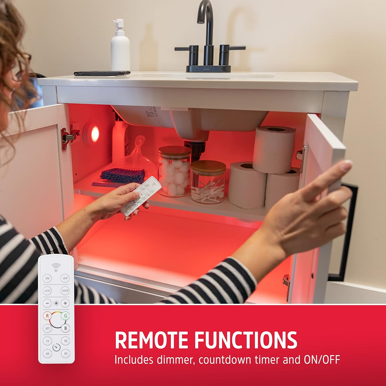 Energizer LED Puck Lights, 2 Pack, Color Changing, Remote Controlled, Battery Operated, Wireless, 35 Lumens, Dimmable, Perfect for under Cabinet, Closet, Bedroom, and More, 43064