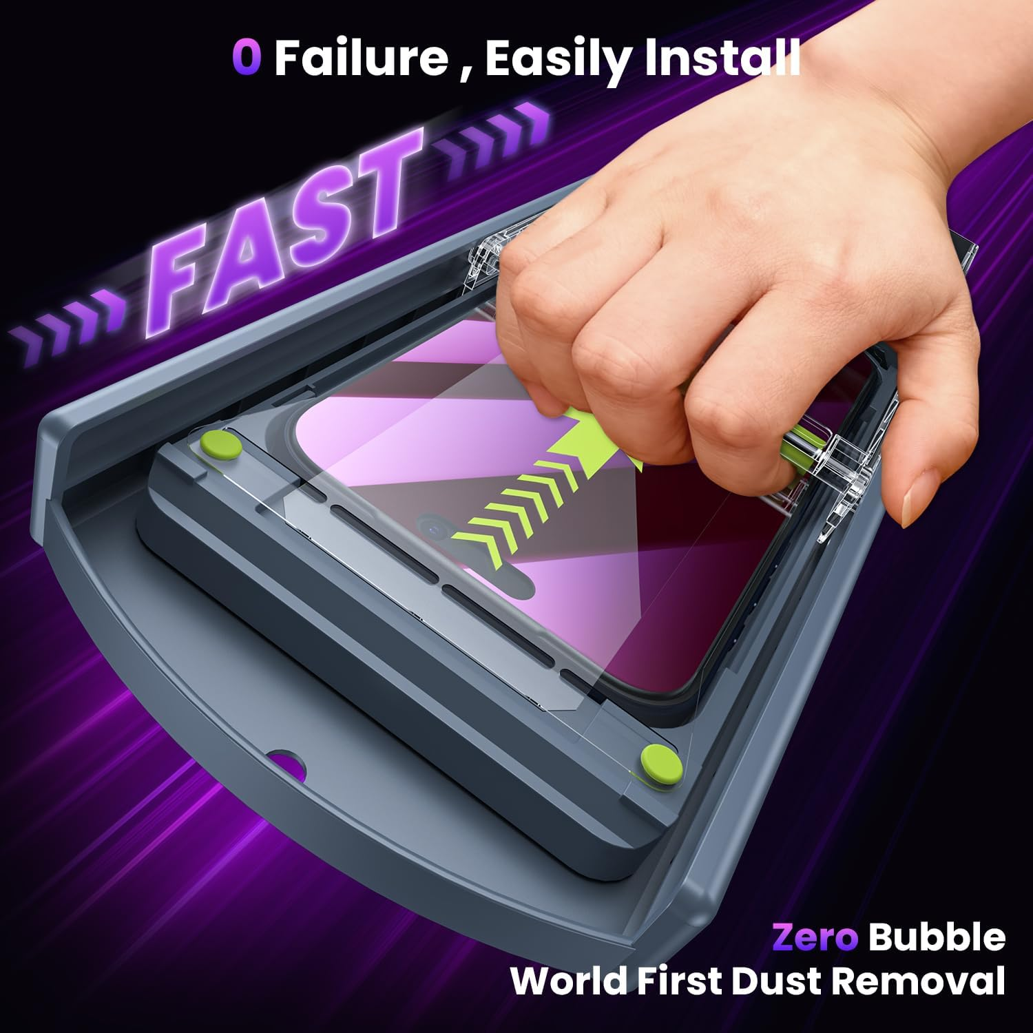 WSKEN for Iphone 17 Pro Max Privacy Screen Protector - Purple Gradient anti Blue Light Eye Protection [Auto-Dust Removal] Shatterproof Tempered Glass Screen Protector 17 Pro Max, 2 Pack image number 4