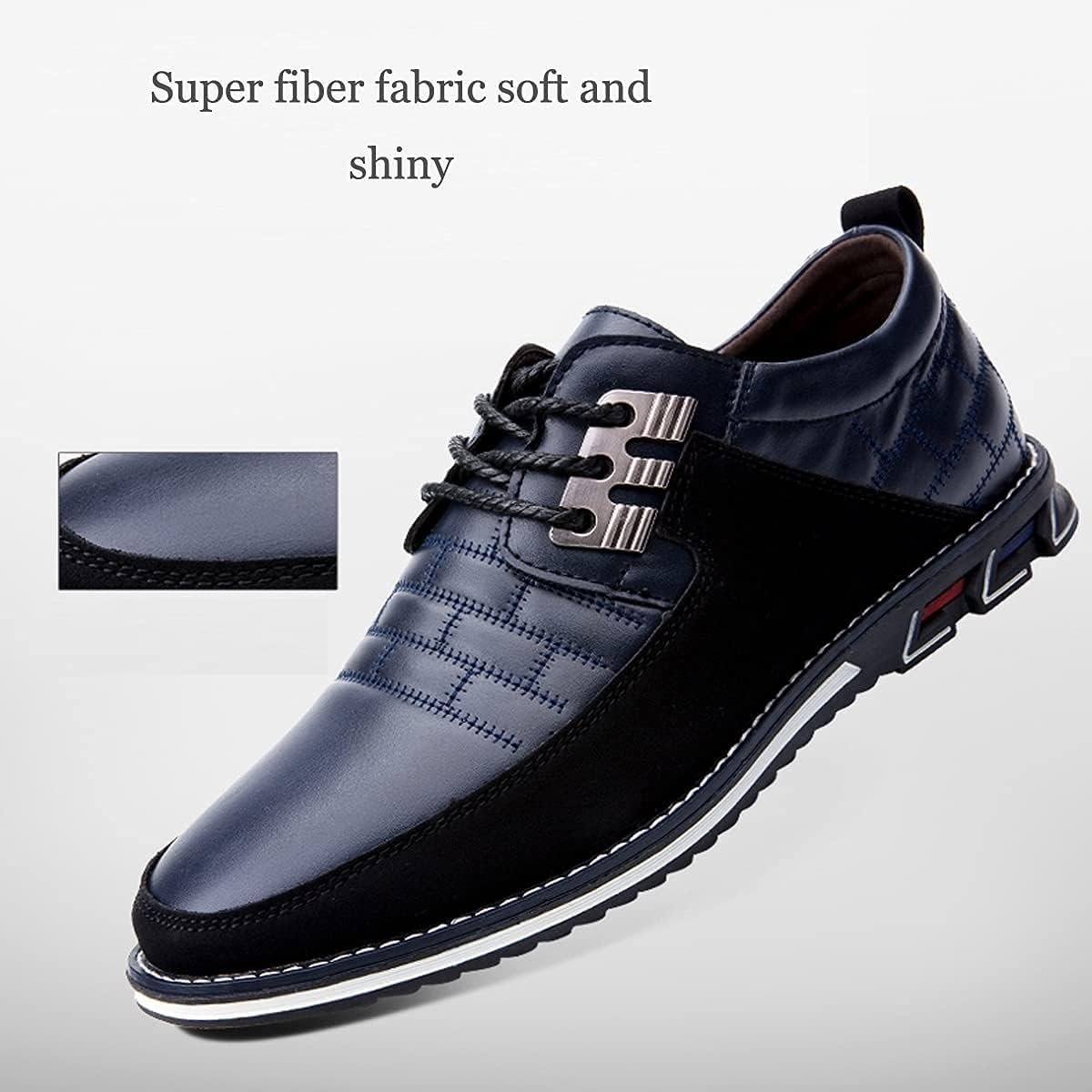 Men'S Leather Casual Shoes Driving Office Walking Loafers Lace up Slip-On Business Oxford Shoes Moccasin Breathable Luxury Classic image number 3