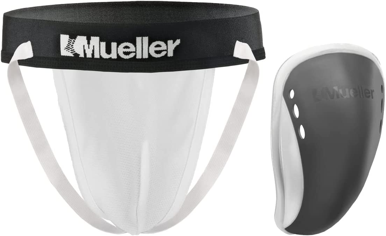 Mueller Adult Athletic Supporter with Flex Shield Cup, White/Gray, Medium image number 5