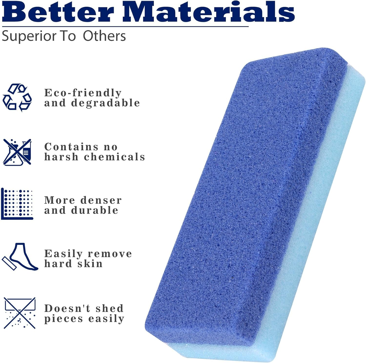 6 Pack Foot Pumice Stone, Callus Remover for Feet and Cracked Heel Repair, Quttly Pedicure Tools Foot Exfoliator and Scrubber Dead Skin Remover (6-Blue) image number 3