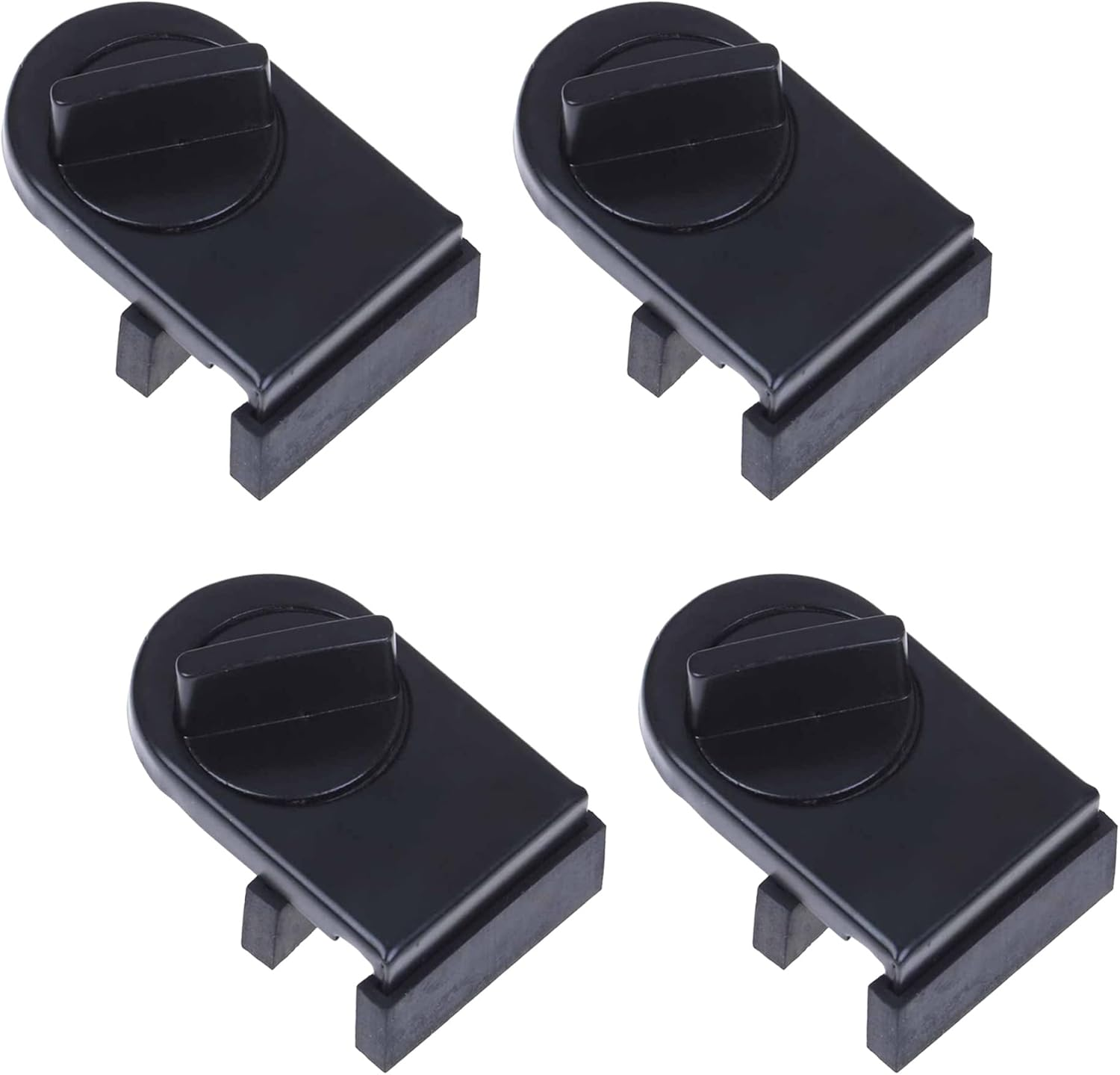 4 Pack Slide Door Security Locks, Instant Sliding Window Track Rail Stoppers, Good for Travel and Child Safety (Black)