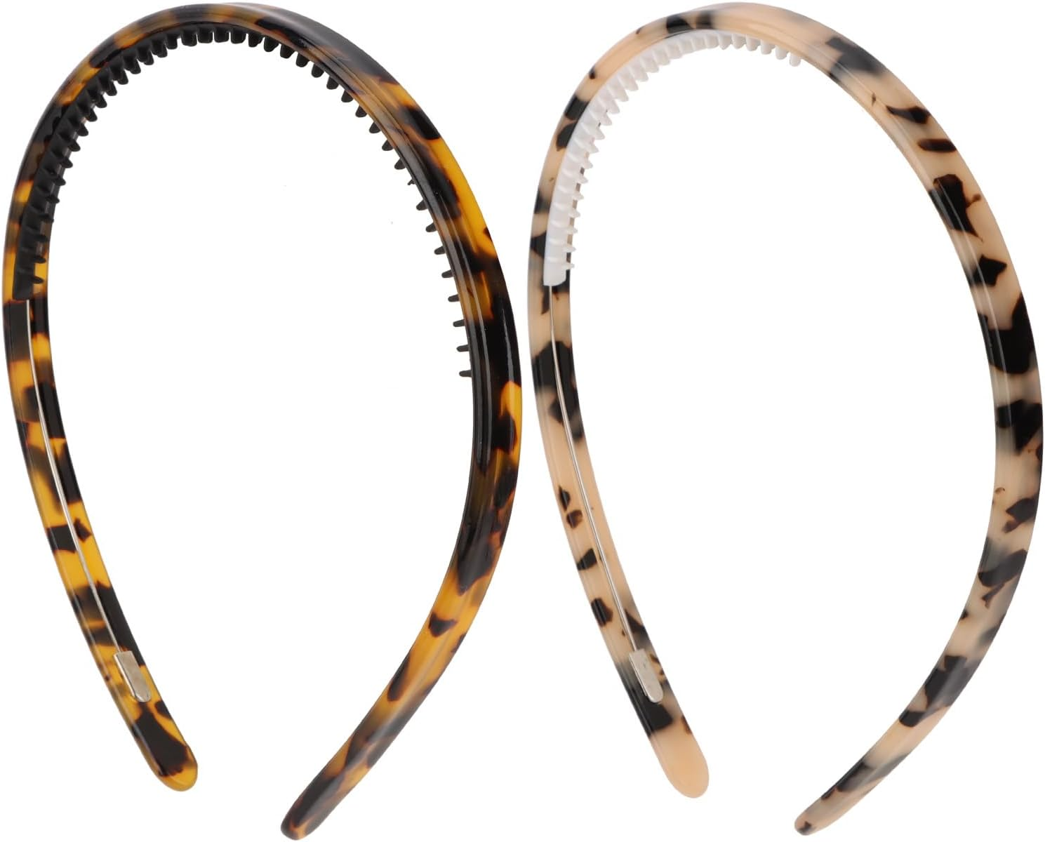 Bumlofa 2 Pieces Tortoiseshell Acetate Headbands Women Set Retro Design with Teeth Matching Hair Accessories for Party & Everyday Look Elegant Headband image number 4