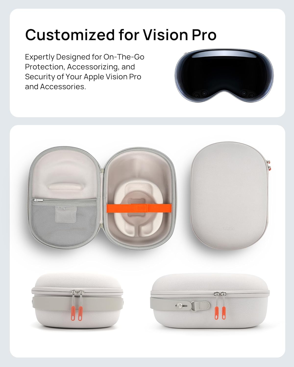 SODI Travel Case Compatible with Apple Vision Pro, 2-In-1 Portable Carrying Case with Patented Design, Full Protection and Storage for Vision Pro Accessories image number 6