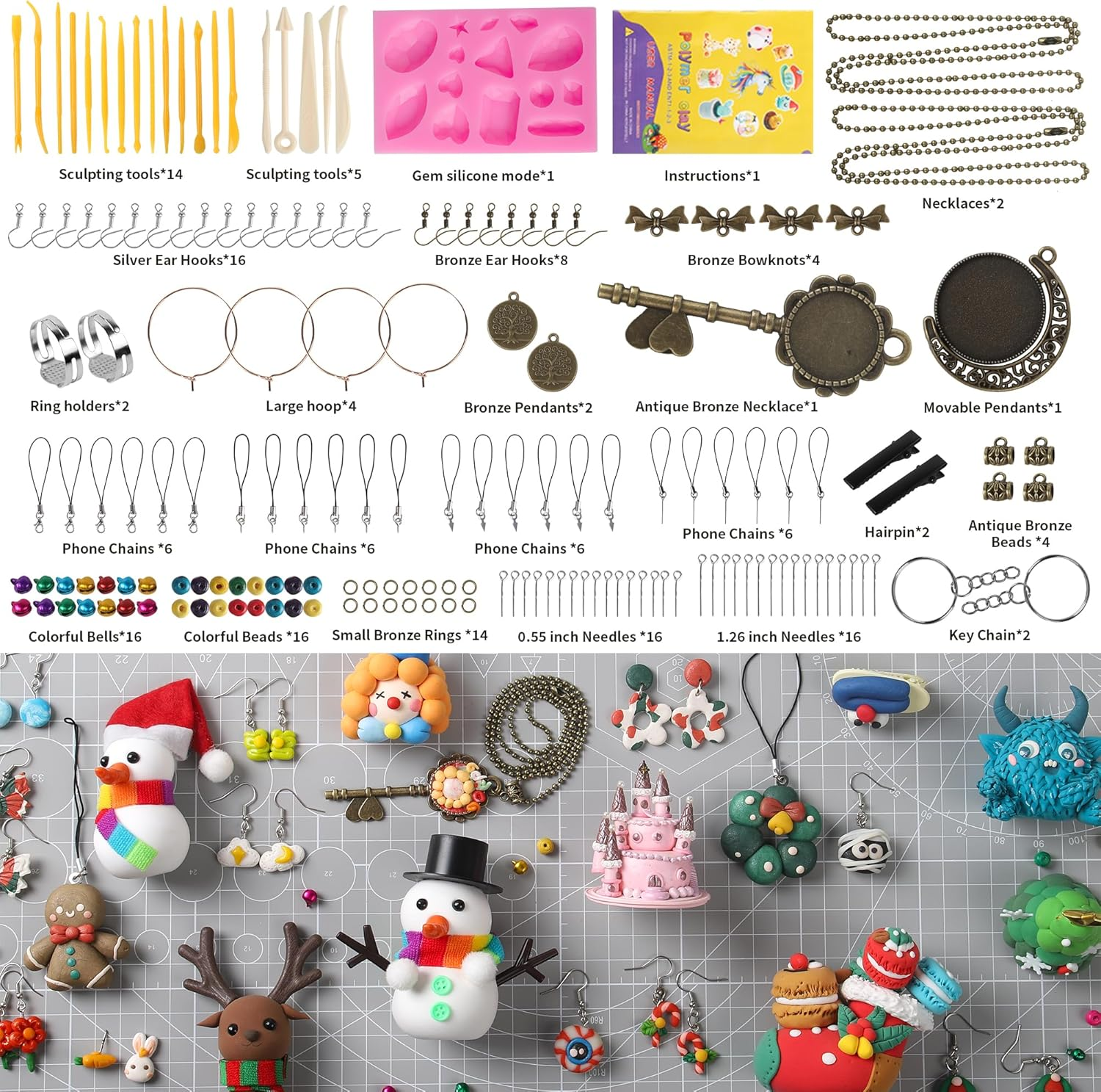 Aestd-St Polymer Clay Kits, 85 Colors Oven Bake Modeling Clay for Kids, Holiday Present for Children and Artists. image number 1