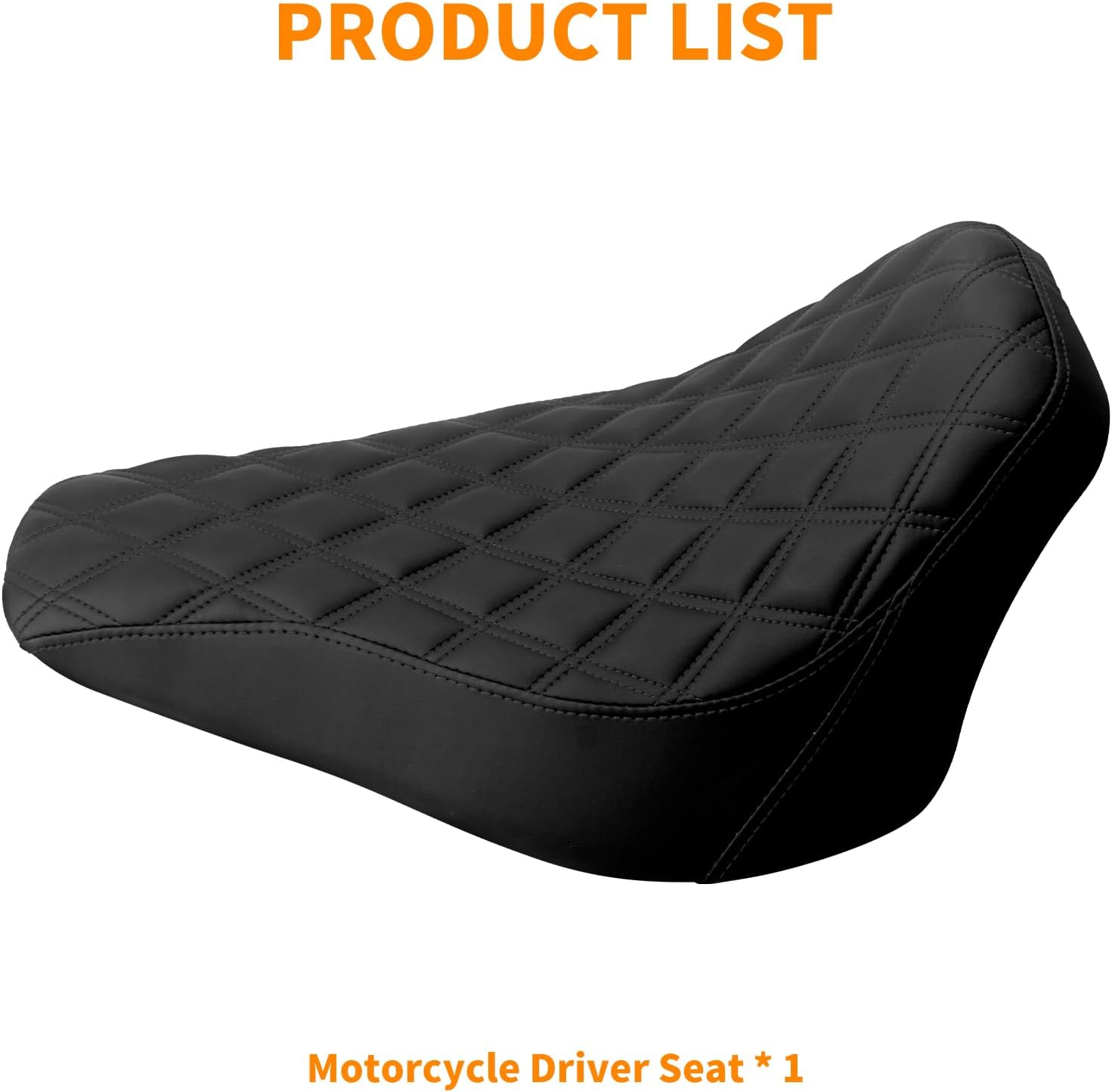 Motorcycle Front Driver Leather/Suede Cushion Pillion Seat Solo Seat Fit for Harley Softail Breakout 2013-2017 Rocker 2008-2017 (Black Stitching) image number 1