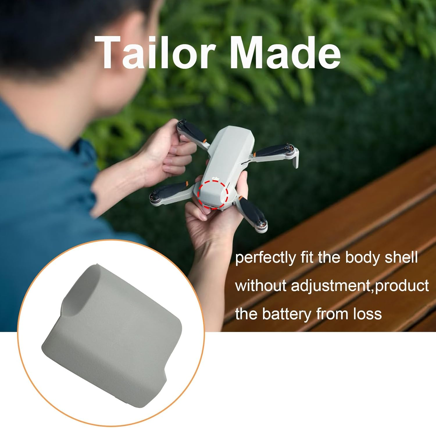 ZWLLKJGS Mini 2 Battery Cover Replacement for DJI Mini 4K/Mini 2/Mini 2 Se/Mavic Mini Drone Battery Cover Replacement Part Original Mini 4K Body Accessories image number 1