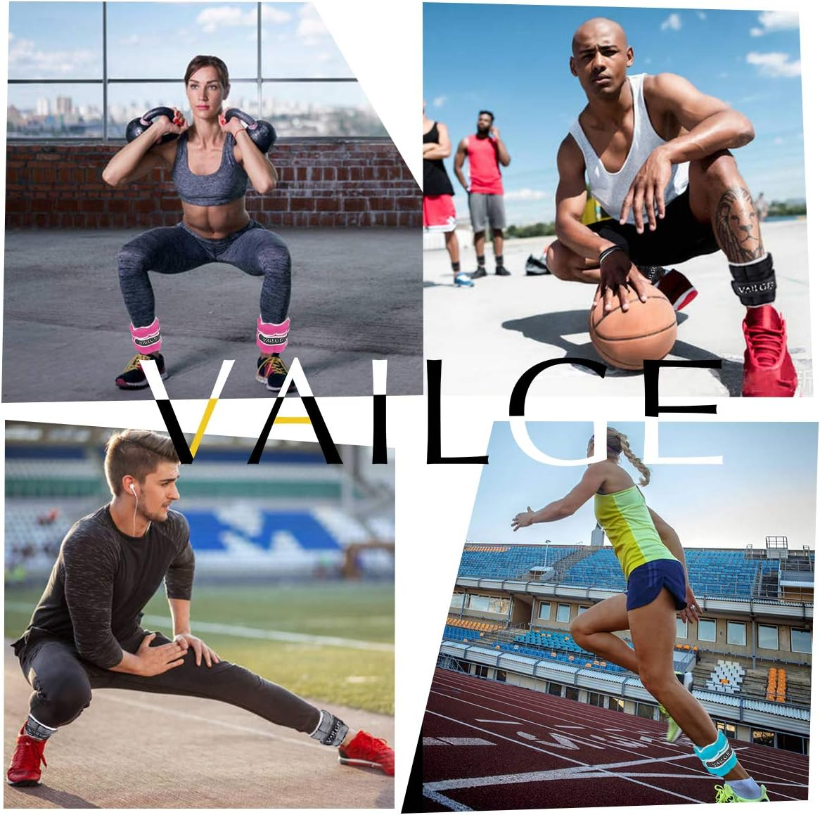 Ankle Weights Adjustable Leg Weights for Fitness Jogging Walking Exercise, Ankle Weights Women Men 0.5KG - 3KG, Black Grey Pink Blue Purple Wrist and Ankle Weights image number 2