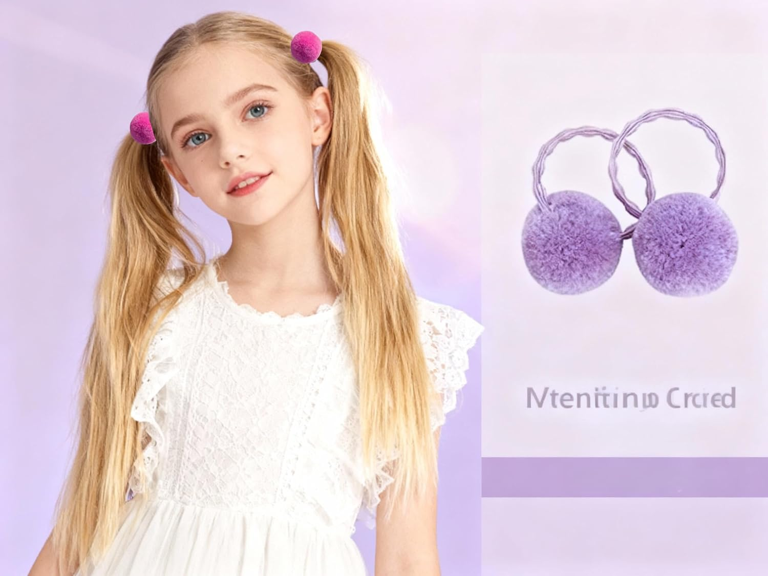 18 Pcs Girls Hair Accessories Gift Set, Kids Hair Clips Barrettes Ponytail Ties Bows Headbands with Gift Box for Daughter Teens Little Girls Pink (Purple) image number 3