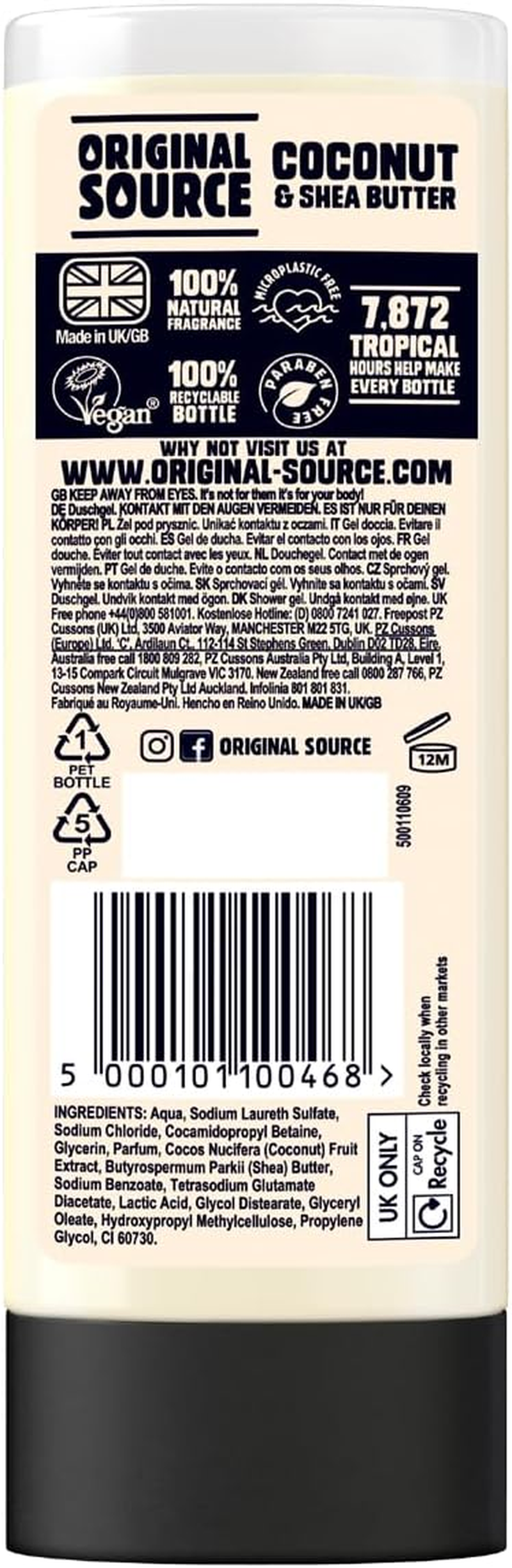 Original Source Coconut & Shea Shower Gel 250 Ml image number 1