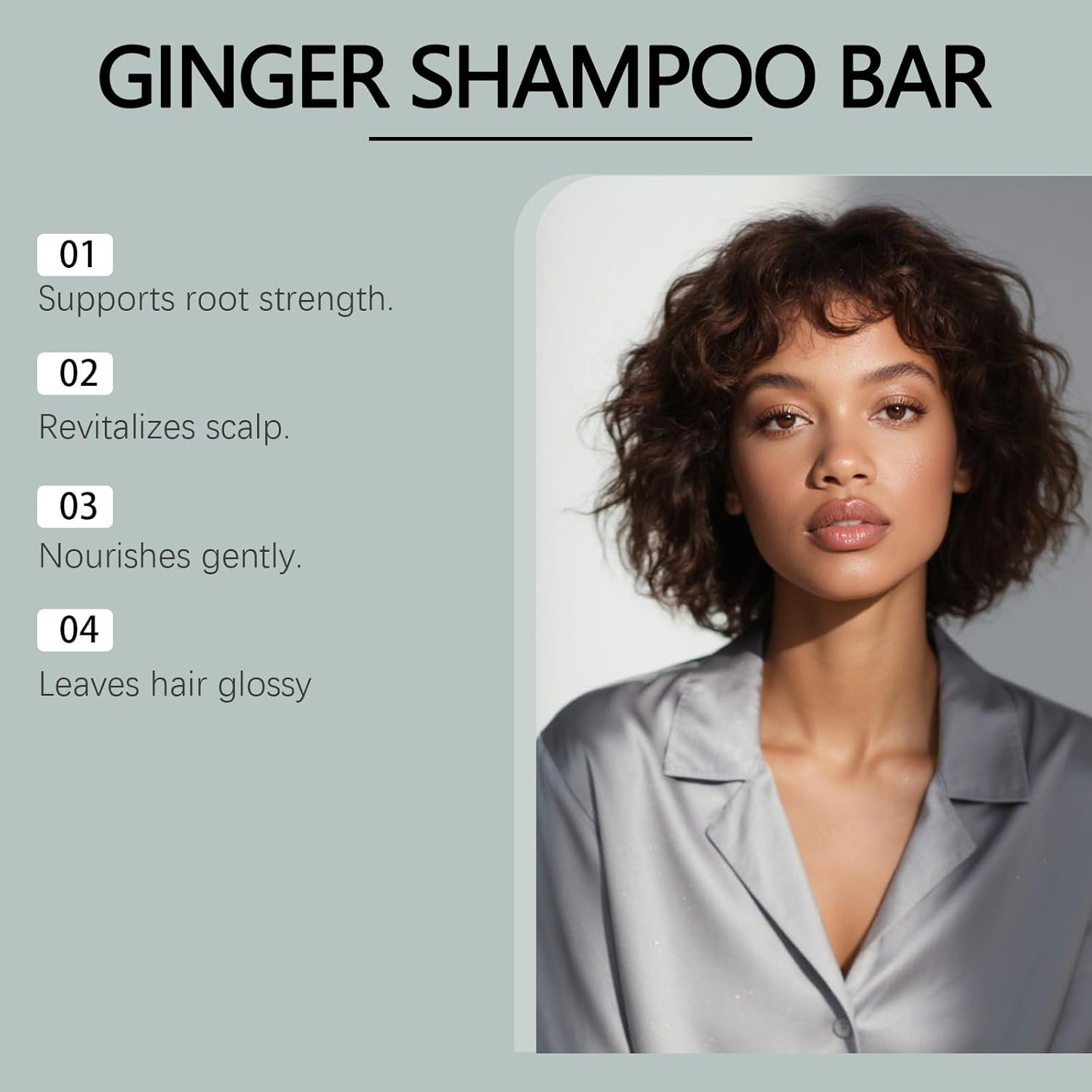 Ginger Shampoo Bar, Long Lasting Moisturizing Gingers Soap Gentle Non-Greasy Ginger Bar Shampoo, Deeply Cleansing Scalp Hydrating Hair Soap Scalp Nourishment, Strengthenning Volumizing (4Pcs) - 3Pcs image number 4