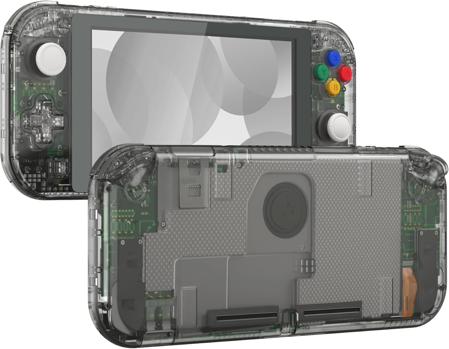 Extremerate Crystal Clear Orange DIY Replacement Shell for Nintendo Switch Lite, NSL Handheld Controller Housing W/Screen Protector, Custom Case Cover for Nintendo Switch Lite - No Controller