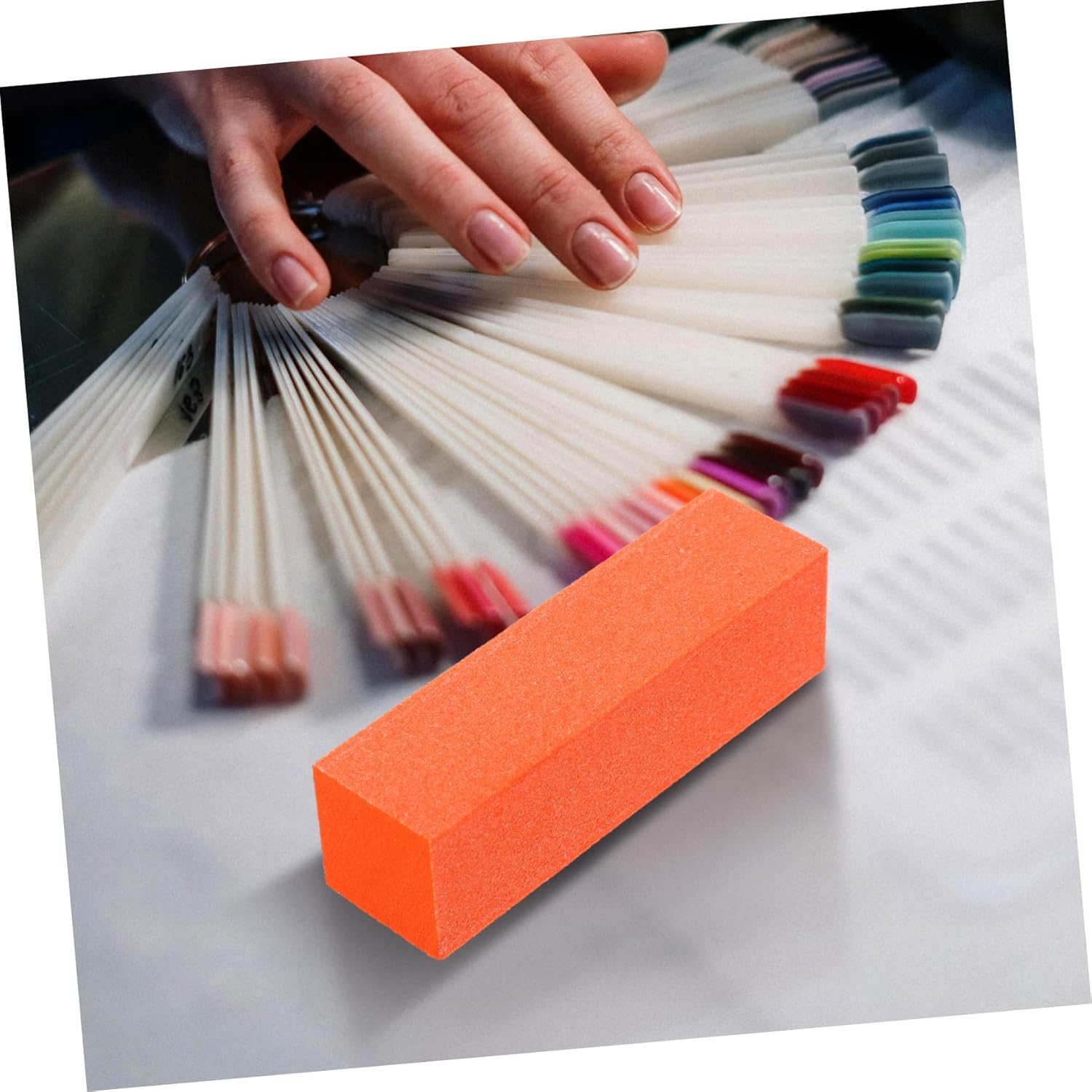 Gatuida 10Pcs Orange High-Elasticity Sponge Nail Buffer Blocks Dual-Sided Manicure Files Nail Grinding and Sanding Blocks For image number 5