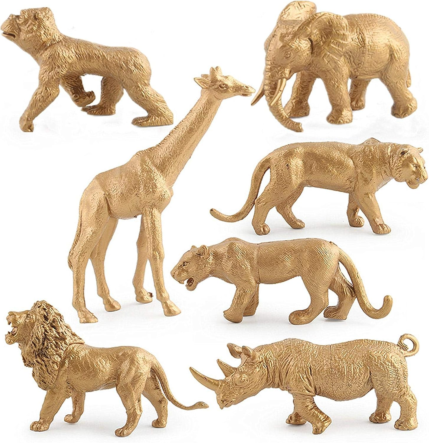 AUCOOMA Safari Animals Figures, Gold Wild Animals Figures Animals Toy for Kids, Toddlers image number 2