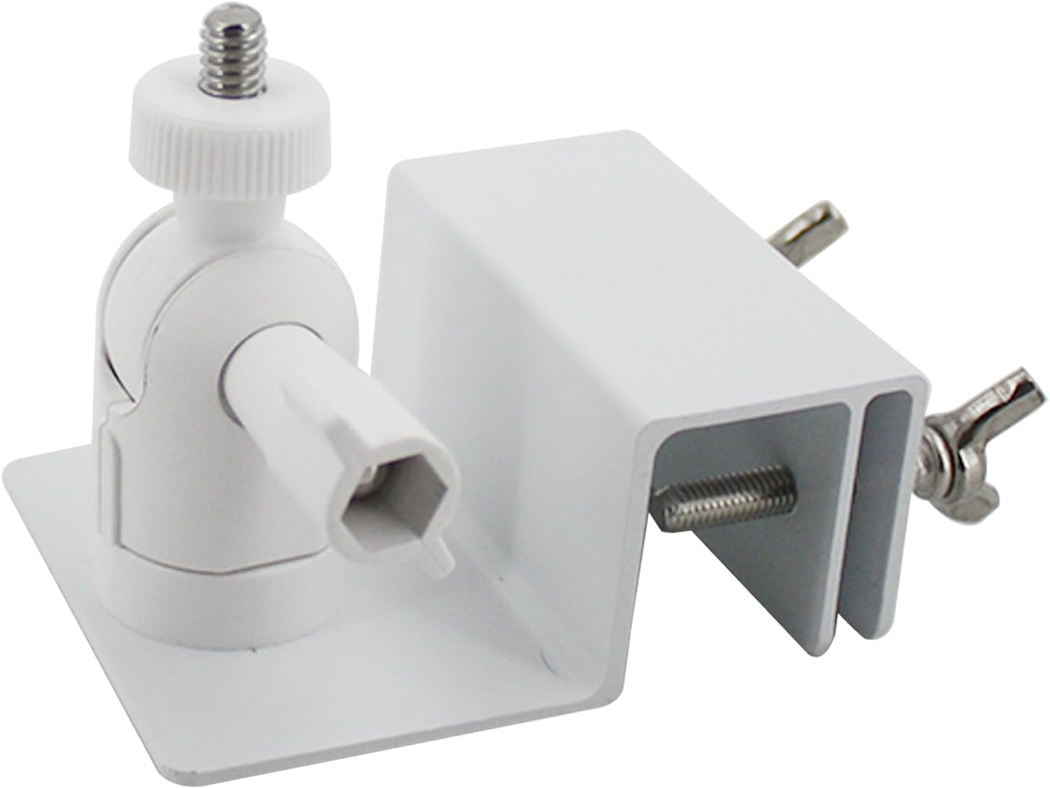 Veldtek No-Drill Gutter Mount for Camera/Solar Panel, Weatherproof Aluminum Alloy Bracket Adjustable 1/4" Screw Compatible with Arlo, Blink, Ring, Wyze, Nest, Reolink (White)