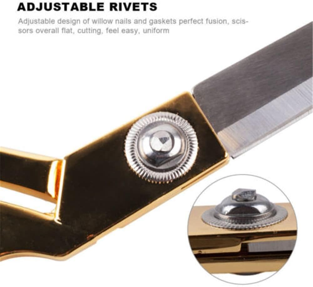 WYJREES 10.5 Inch Tailor Scissors Gold Dressmaking Sewing Ribbon Cutting Scissors Trimming Scissor Fabric Scissors Craft Scissors for Cutting Fabric Cloth Leather Denim Canvas image number 1