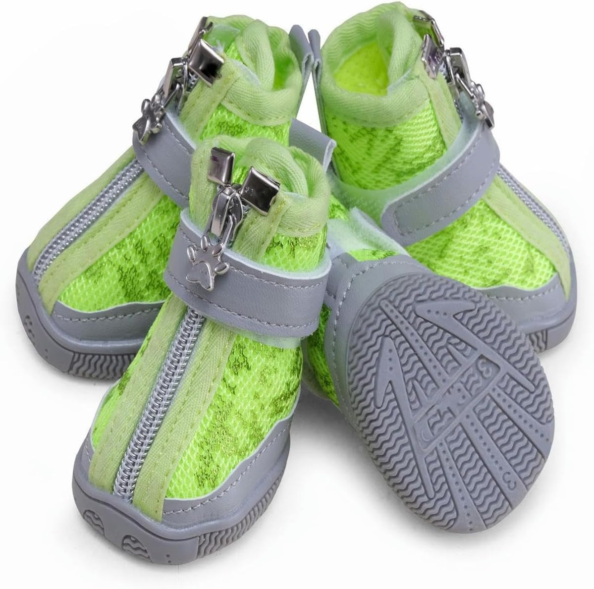 IUOUTG 4Pcs Dog Boots for Small Size Dogs Summer Hot Pavement Dog Shoes Mesh Outdoor Walking Puppy Shoes Dog Booties with Rubber Soles for Hiking