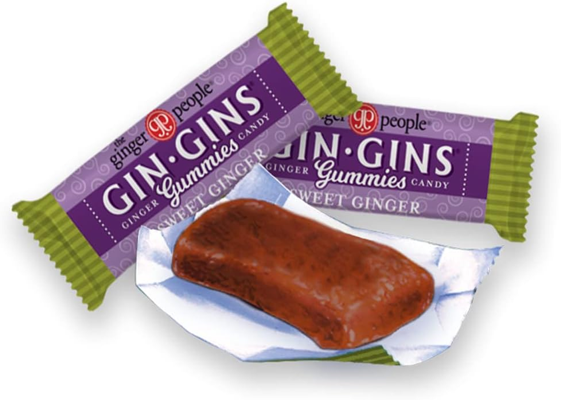 GIN GINS Sweet Ginger Gummies &ndash; Natural Fresh Ginger Candy by the Ginger People &ndash; Sweet Ginger Gummies Flavor &ndash; Large 1 Lb Bag (16Oz) &ndash; Pack of 1 image number 3