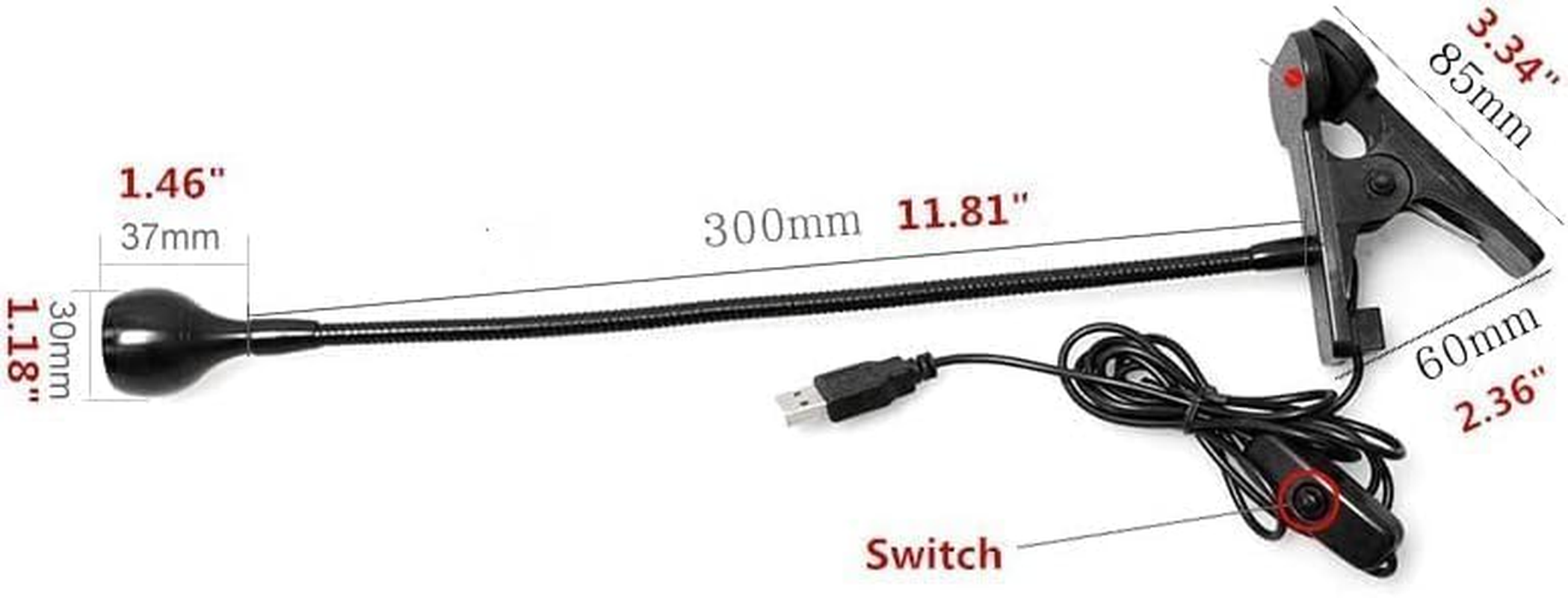 CIVPOWER USB 3W LED UV Ultraviolet Phone Glue Curing Lamp,Uv Led Nail Lamp for Gel Nails,Portable Clamp Flexible Desk Lamps for Mobile Repair,Plug and Play Black (1) image number 5