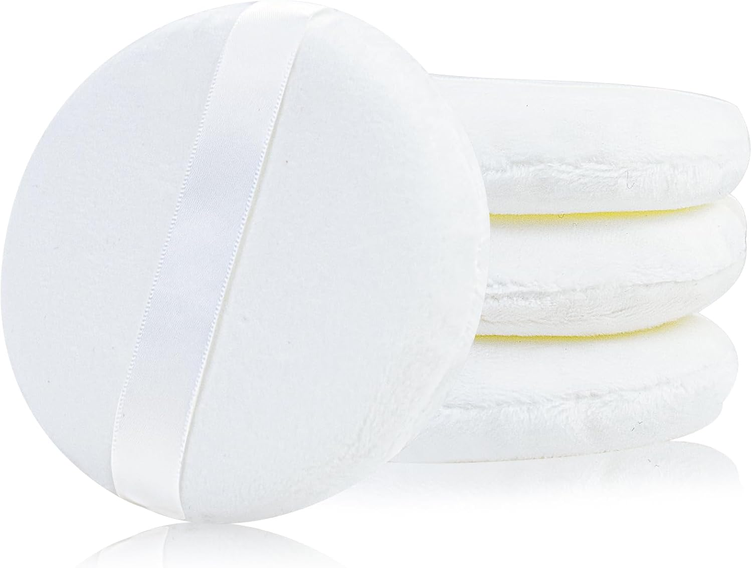 5Pcs Dusting Powder Container with Puff, 3.4 Inch Acrylic Body Powder Containers with Large Soft Puff Loose Dusting Powder Container Reusable Powder Applicator for Women Baby Body Face Makeup