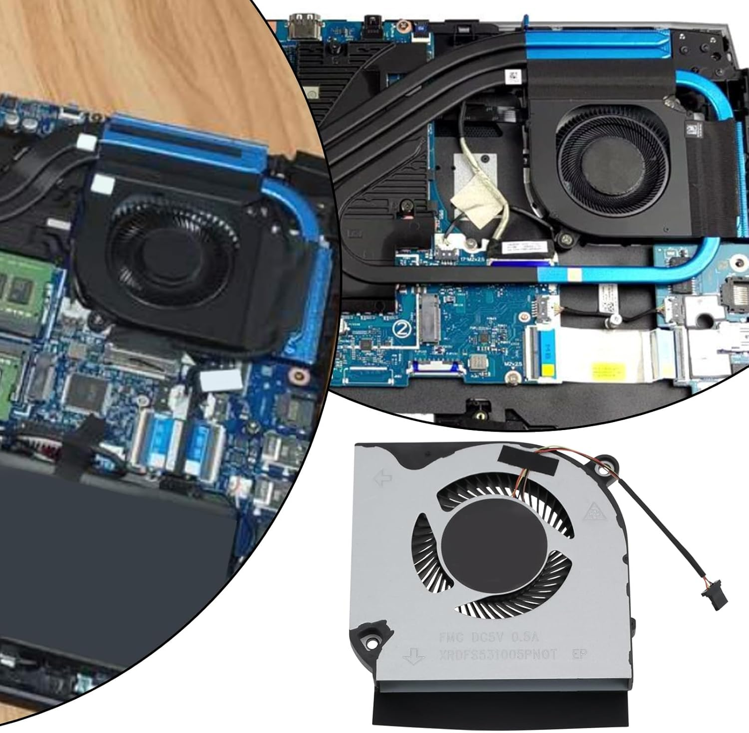 VGOL Laptop GPU Cooling Fan 4-Pin GPU Cooling Fan Compatible with Acer Nitro 5 AN517-41 AN517-52 AN515-55 AN515-56 AN515-57 GPU Fan, DC28000QEF0 image number 1