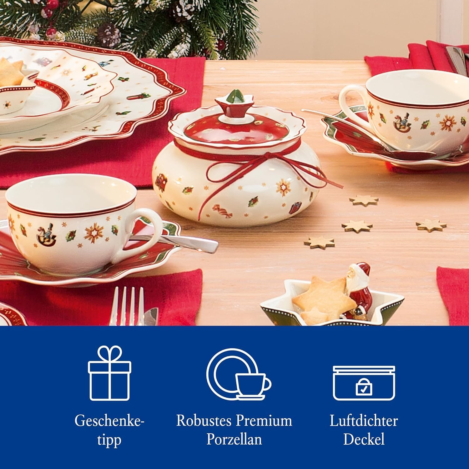 Villeroy & Boch &ndash; Medium Toy'S Delight Box, Cookie Jar, Food Storage for Sweets, Premium Porcelain, White/Colourful image number 5