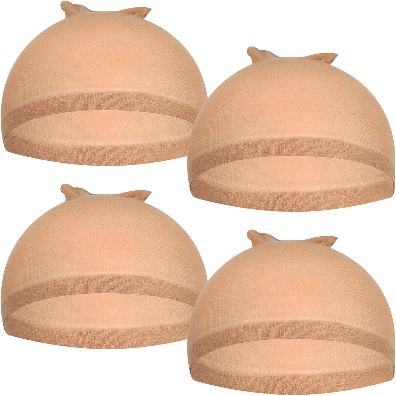 4 Pcs Stretchable Wig Caps, Breathable Nylon Stocking Non-Slip Hair Net for Secure Wig Fit image number 5