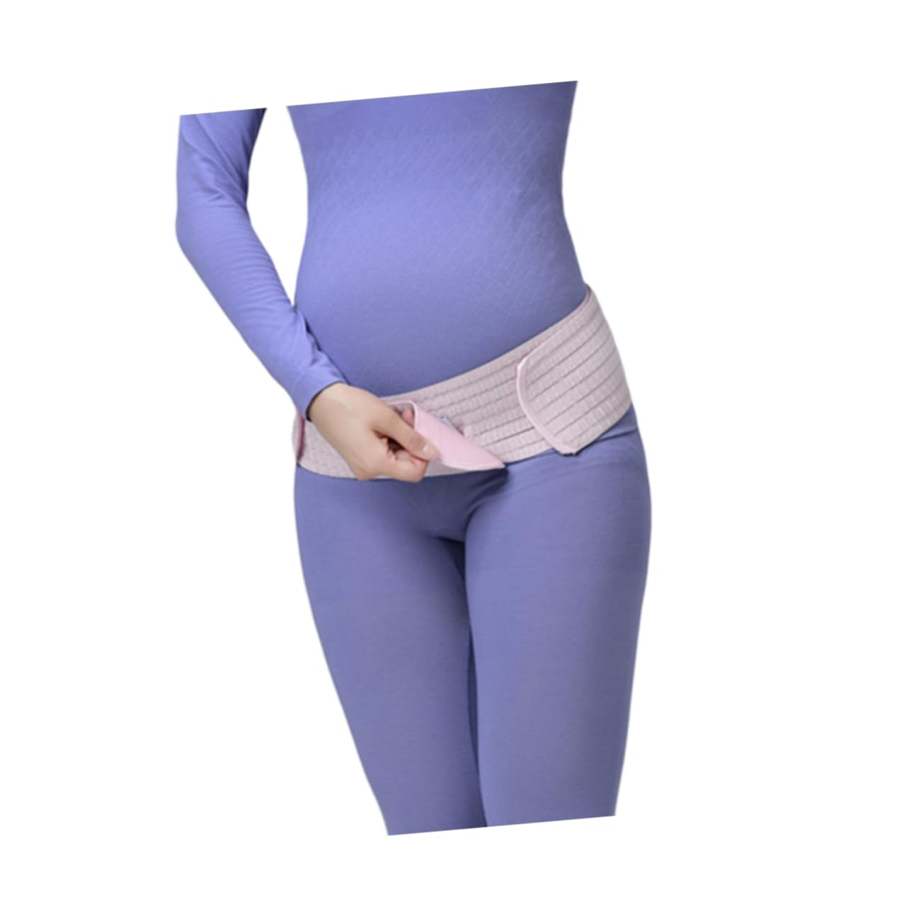 Pregnant Women Belt Dual Layer Breathable Abdominal Support Band Postpartum Pelvic Waist Care Maternity Belly Band Pink Free Size image number 4