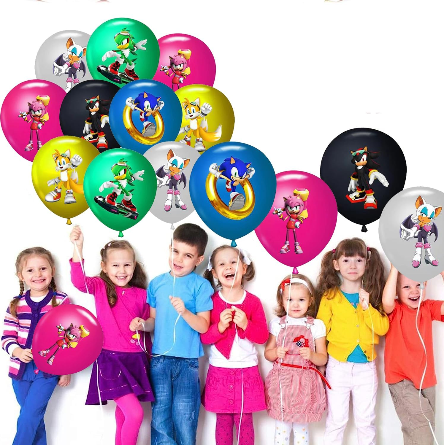 18Pcs Sonic Balloons Sonic Birthday Party Decorations Sonic Latex Party Balloons for Kids Boys Girls Birthday Party Decoration