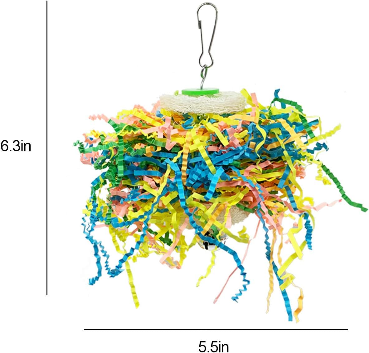 Ebaokuup Bird Parrots Shredding Toys Parakeet Chewing Toys Bird Loofah Toys Parrot Cage Shredder Toys Bird Foraging Hanging Toys Bird Accessories for Parrots Lovebird Cockatiel Conure African Grey image number 2