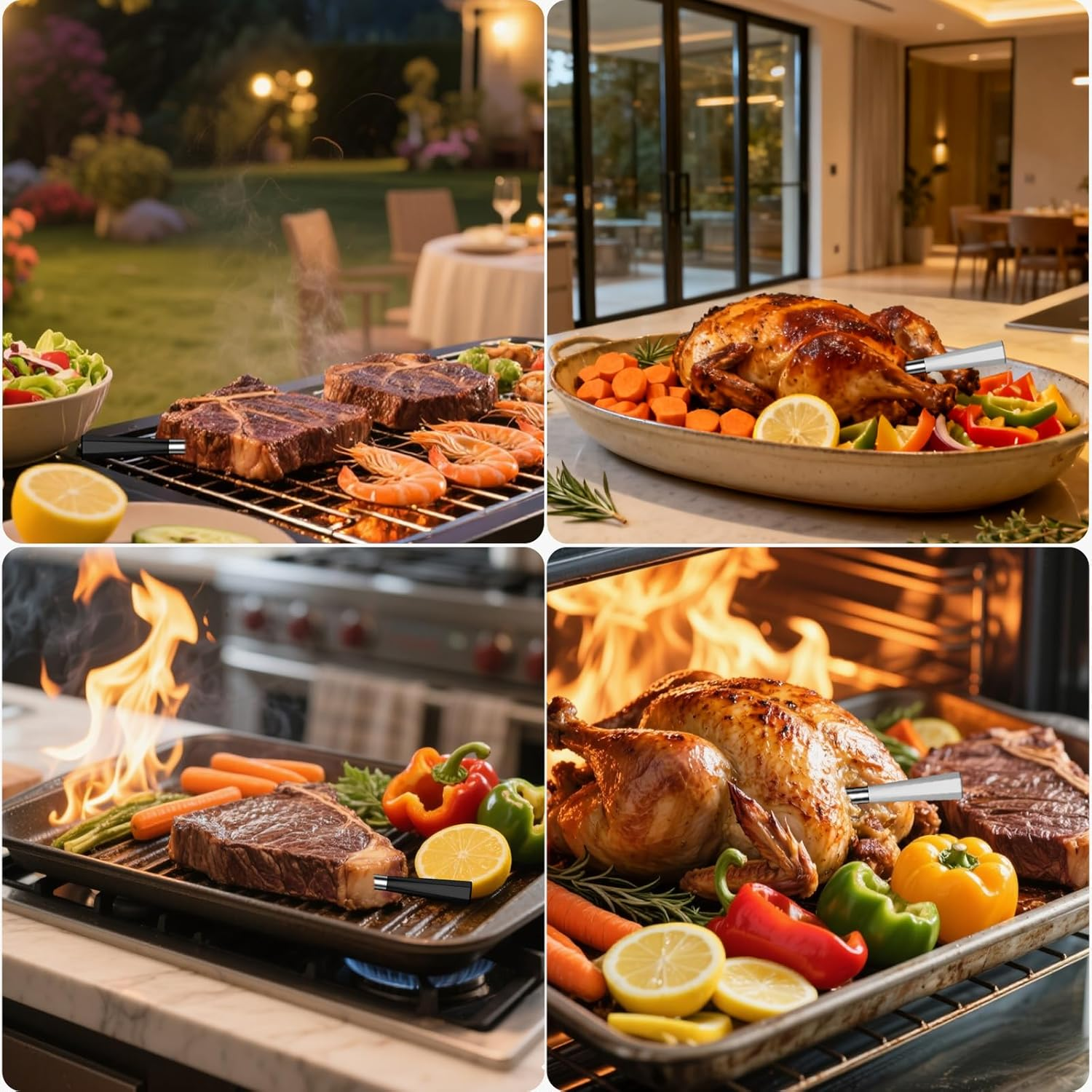 Wireless Meat Thermometer | 600FT Bluetooth Range & Stability | Standalone Display Hub | NMI Certified Accuracy &plusmn;0.5&deg;C & 0.5S Instant Read |Real-Time Monitoring & Smart Alerts for BBQ, Oven, Smoker image number 4