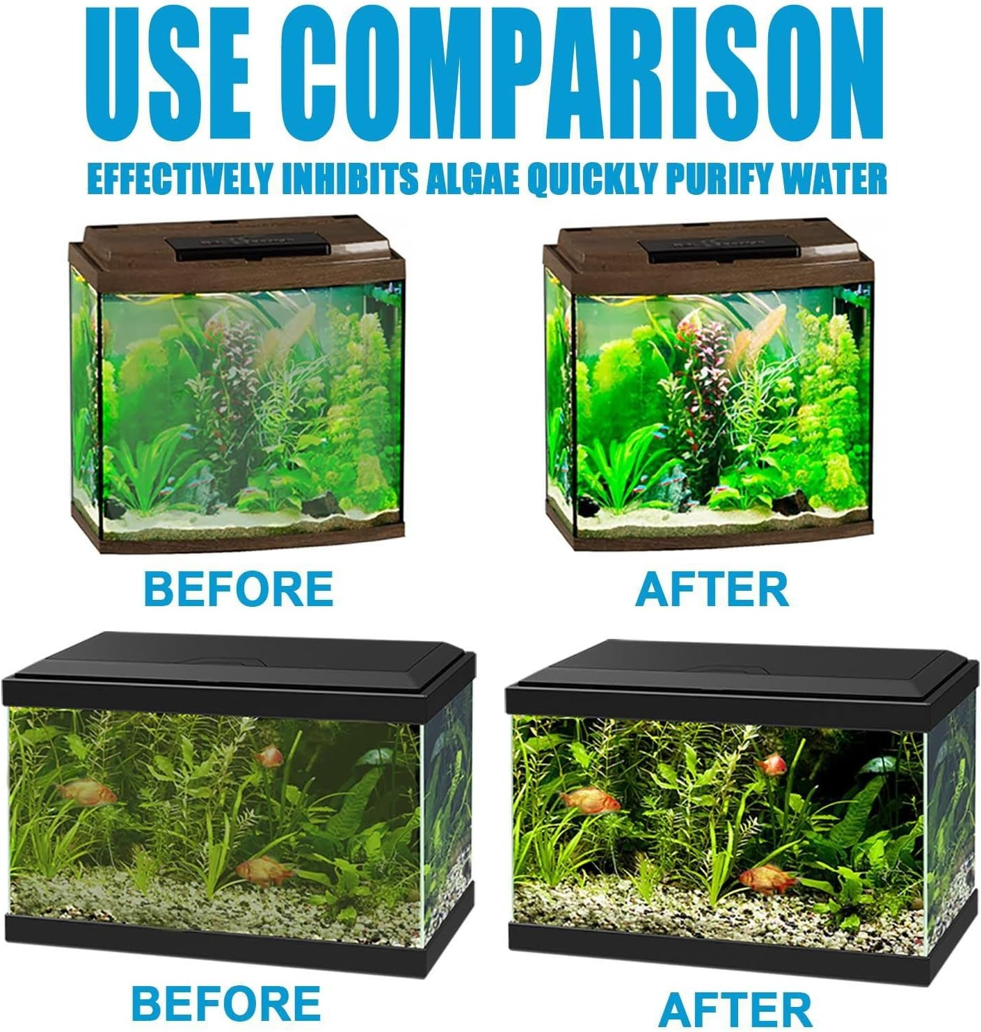 Algal Removal Tablet，Tank Moss Remover Aquarium， Fish Tank Cleaning Agent ，Aquarium Supplies for Fish Tank Algae Removal and Water Purification