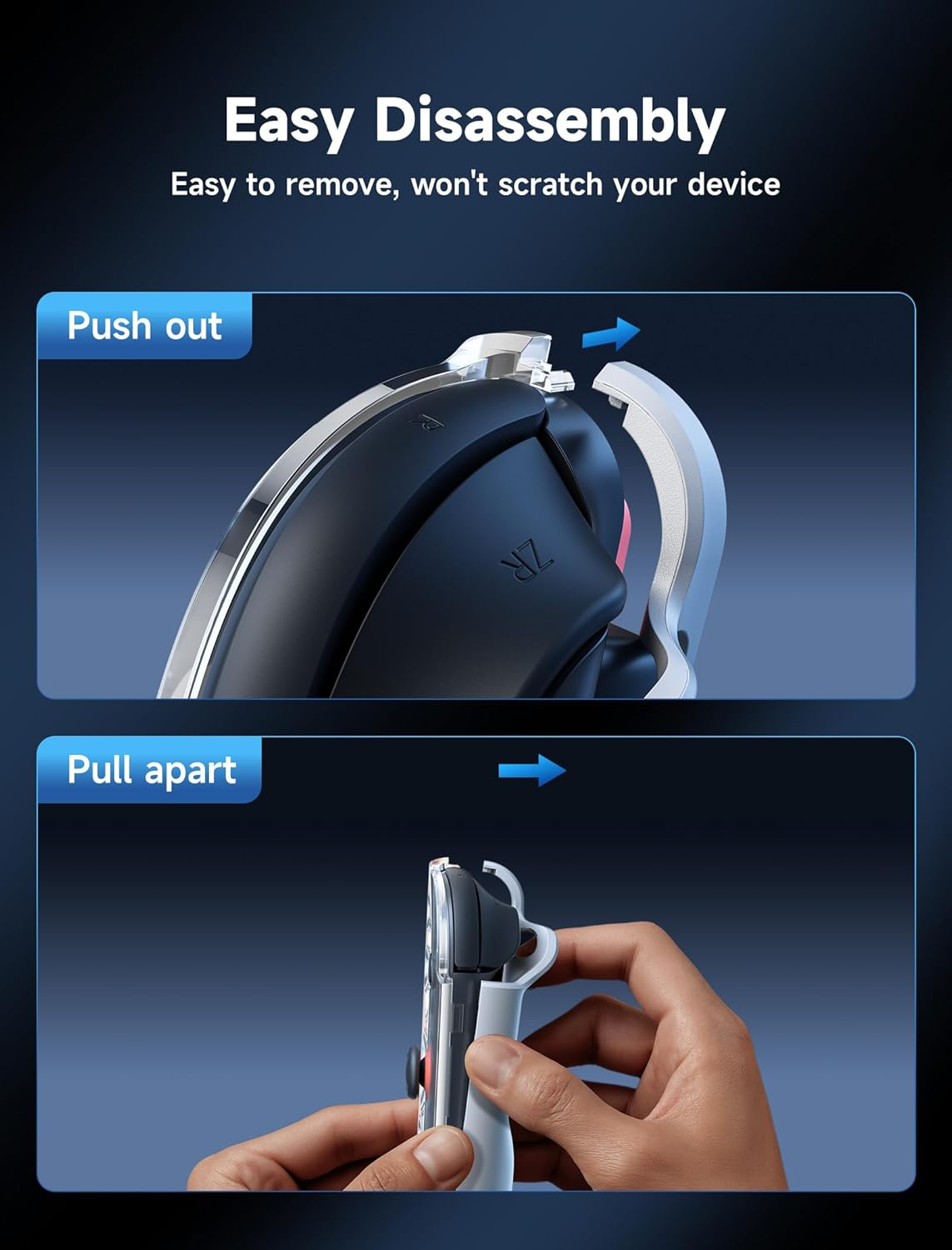 JSAUX Dockable Case for Nintendo Switch 2 2025, PC+TPU Grip Protective Cover for Switch2 Accessories, Clear Protective Case Compatible with Switch 2 Console & Joycon Controller, Split Design image number 2