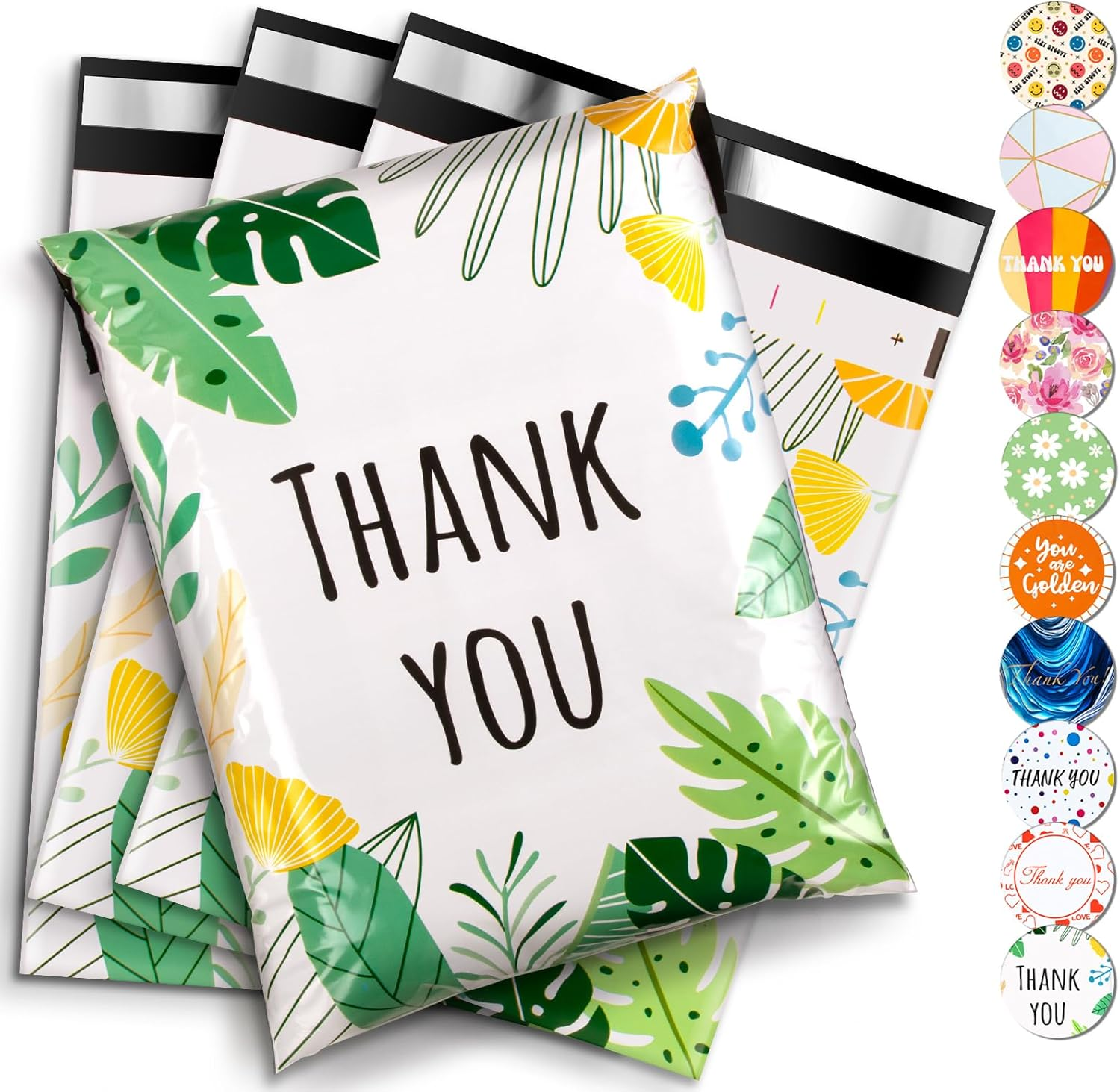 Oududianzi 100PCS Large Poly Mailers, 10X13 Inch Shipping Bags, Fashion Envelopes, Plastic Packaging Mailing Bags, Self-Seal Poly Mailers for Small Business, Clothing - Floral
