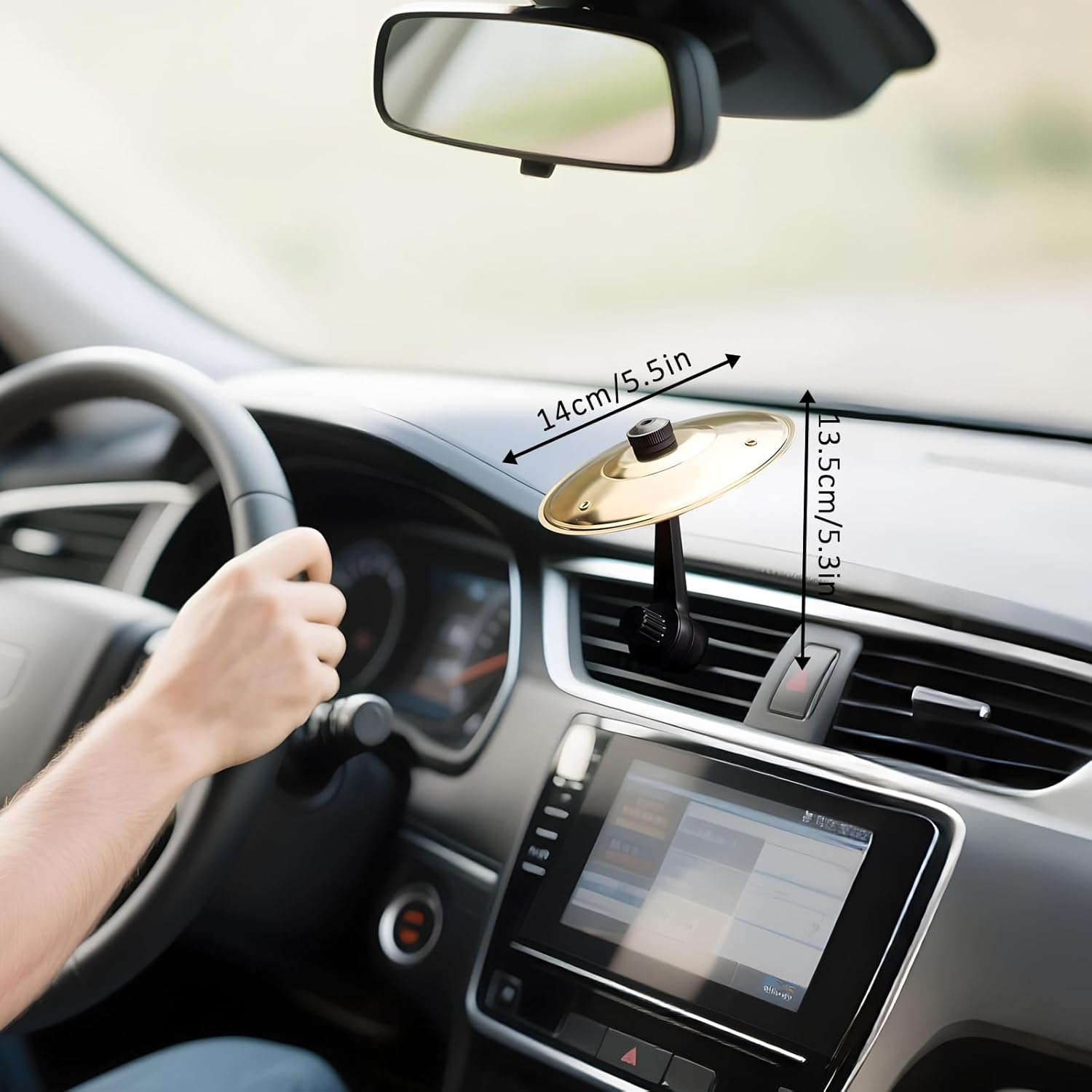 2025 Upgrade Car Cymbal Air Vent Crash: Dash Drum Symbol Dashboard Drums Mini Mount Drumming Music Mounted Tiny Clip Attachment Set Attach Small Board Stand Splash Instrument Drumset Kit image number 5