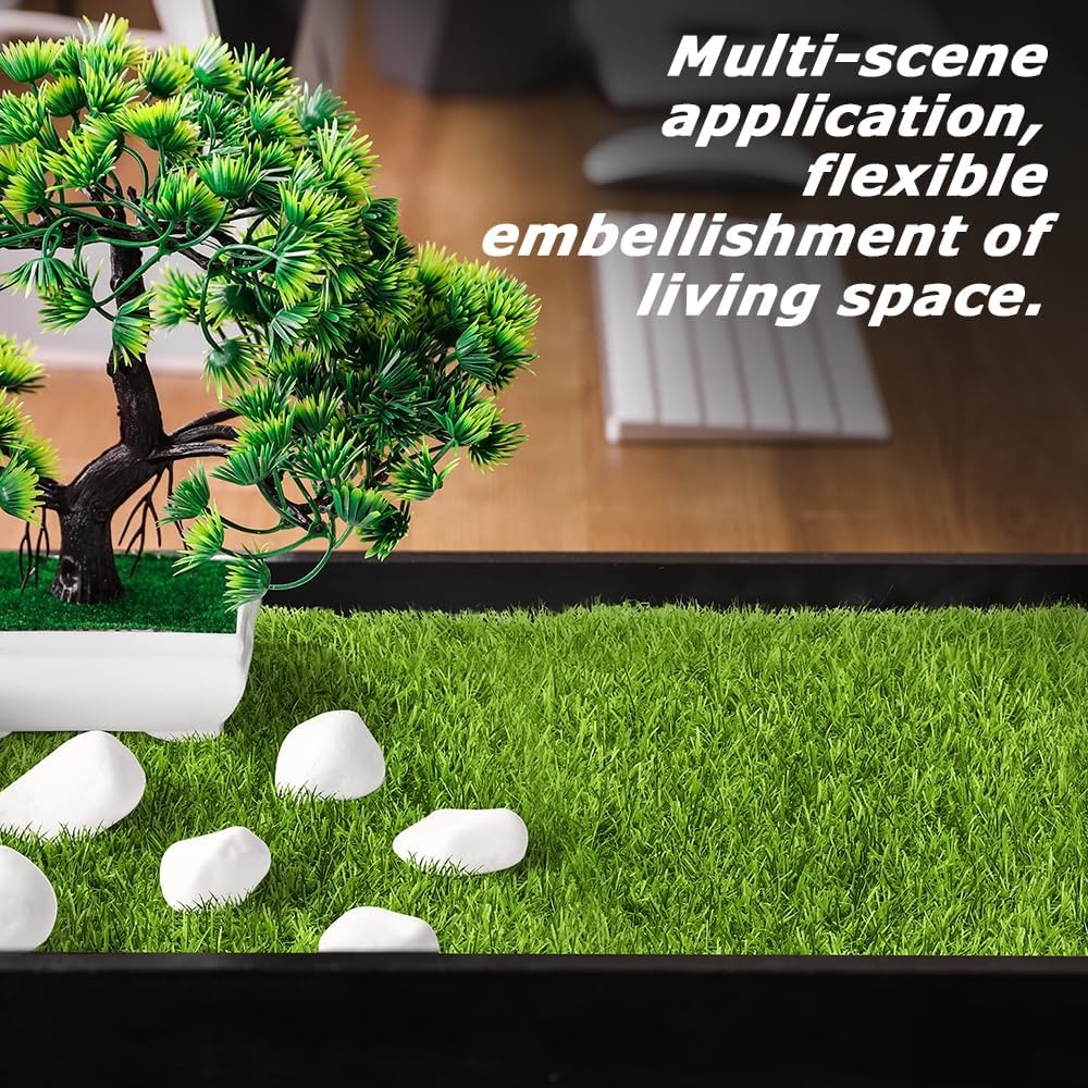 4-Piece Versatile Fake Grass Mat, Decorative Green Rug, Realistic Artificial Forge Turf, Durable & Uv-Resistant for Balcony, Garden & Crafts image number 6