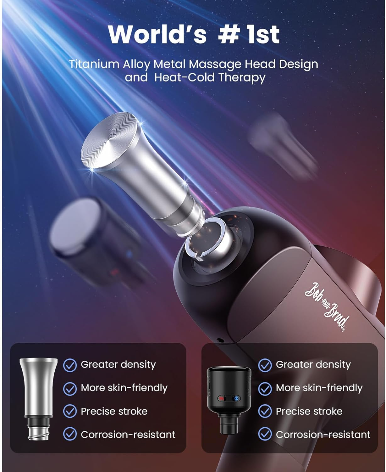Massage Gun with Heat and Cold, Bob and Brad X6 Pro Max Massage Gun Deep Tissue 11MM Amplitude with Metal Head, Handheld Muscle Massager for Shoulder Back Body Massage Relax Recovery, Great Gift image number 6