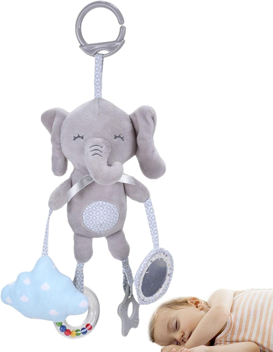 Baby Hanging Toys | Newborn Stroller Car Crib Toys,Animal Shape Soft Squeaky Sensory Learning Toy for Boys Girls 3 6 9 12 Months Borato