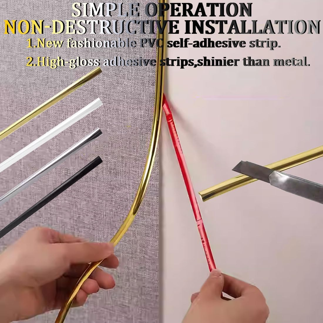 White Self Adhesive 3D Wall Edging Strip Peel and Stick Trim Seam Wall Sticker Decor Tape Decorative for Ceiling/Corner/Mirror/Furniture/Door/Wardrobe/Home and Auto Decor (0.8CM*5M/0.31IN*16.4FT) image number 3