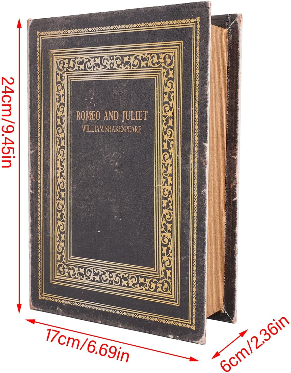 Generic Fake Book Box, Wooden Antique Book Decorations Vintage Book Storage Box Hollow Book Book Safe Book Shaped Trinket Keepsake Storage Boxes Memory Book Box for Women Man Home Decor