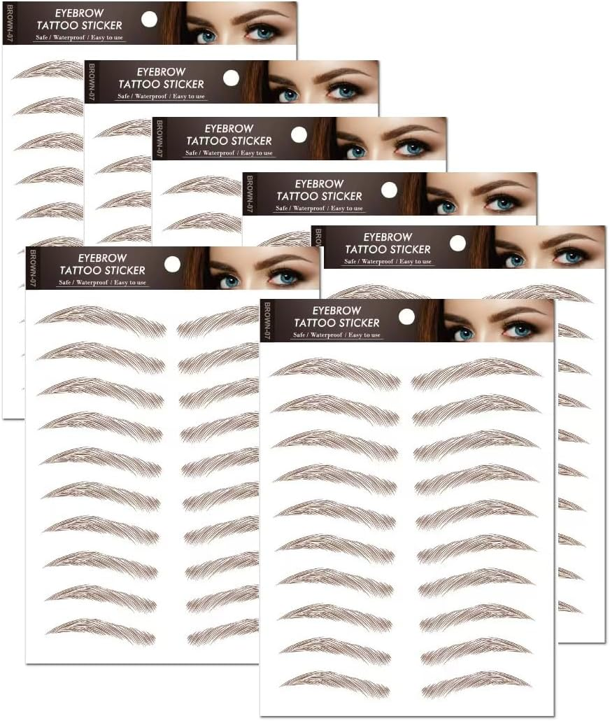 77 Pairs 4D Hair-Like Eyebrow Tattoo Stickers Waterproof Natural Fake Stickers, Long Lasting Eyebrow Grooming Shaping Perfect for Women and Girls (A-07 Brown) image number 4