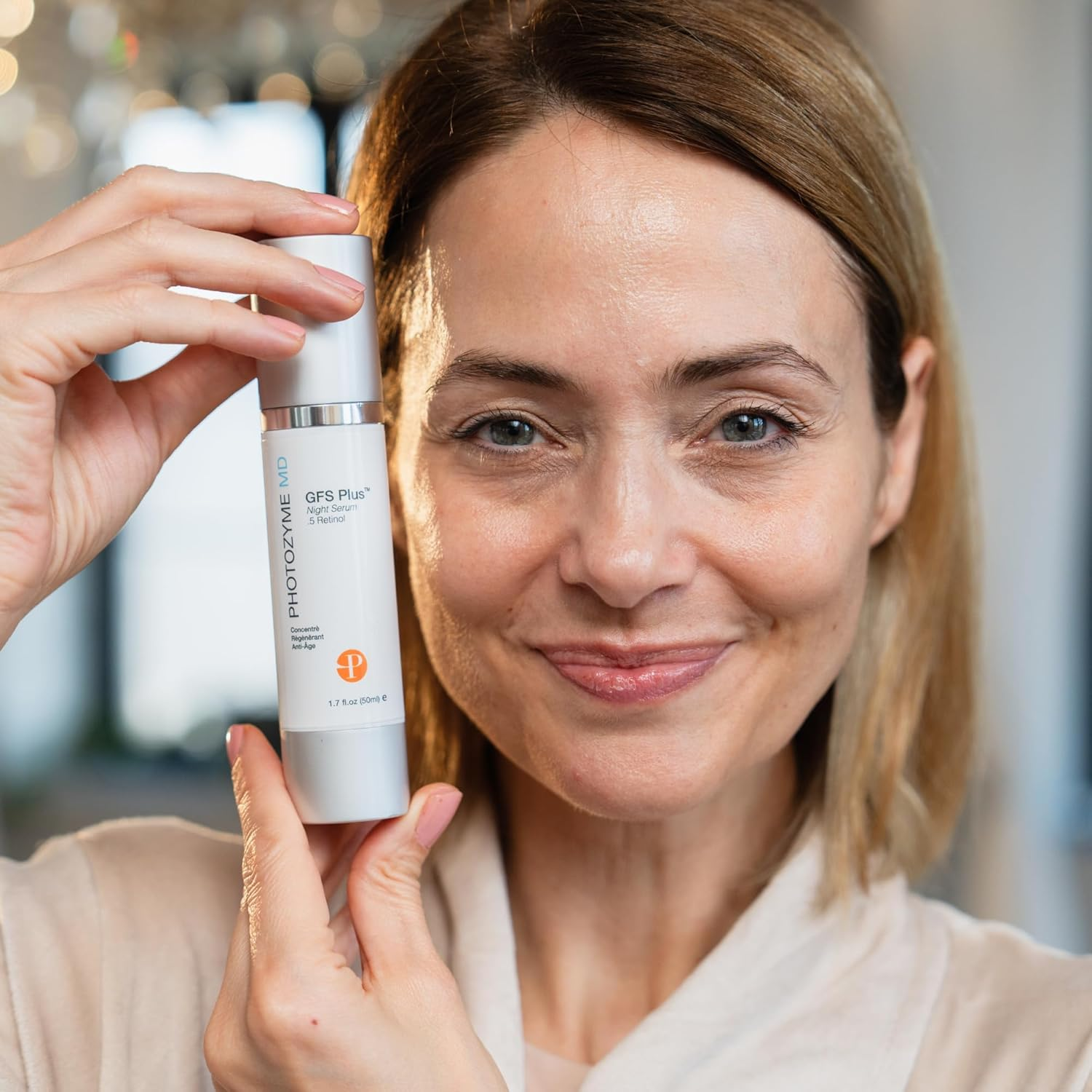 Photozyme DNA Repair Enzymes GFS plus Facial Night Serum | 0.5% Retinol for Aging Skin, Beauty Skincare Treatment for Fine Lines, Wrinkles, Acne Scars | UV Dark Spot Corrector, Non Irritating | 1.7 image number 3